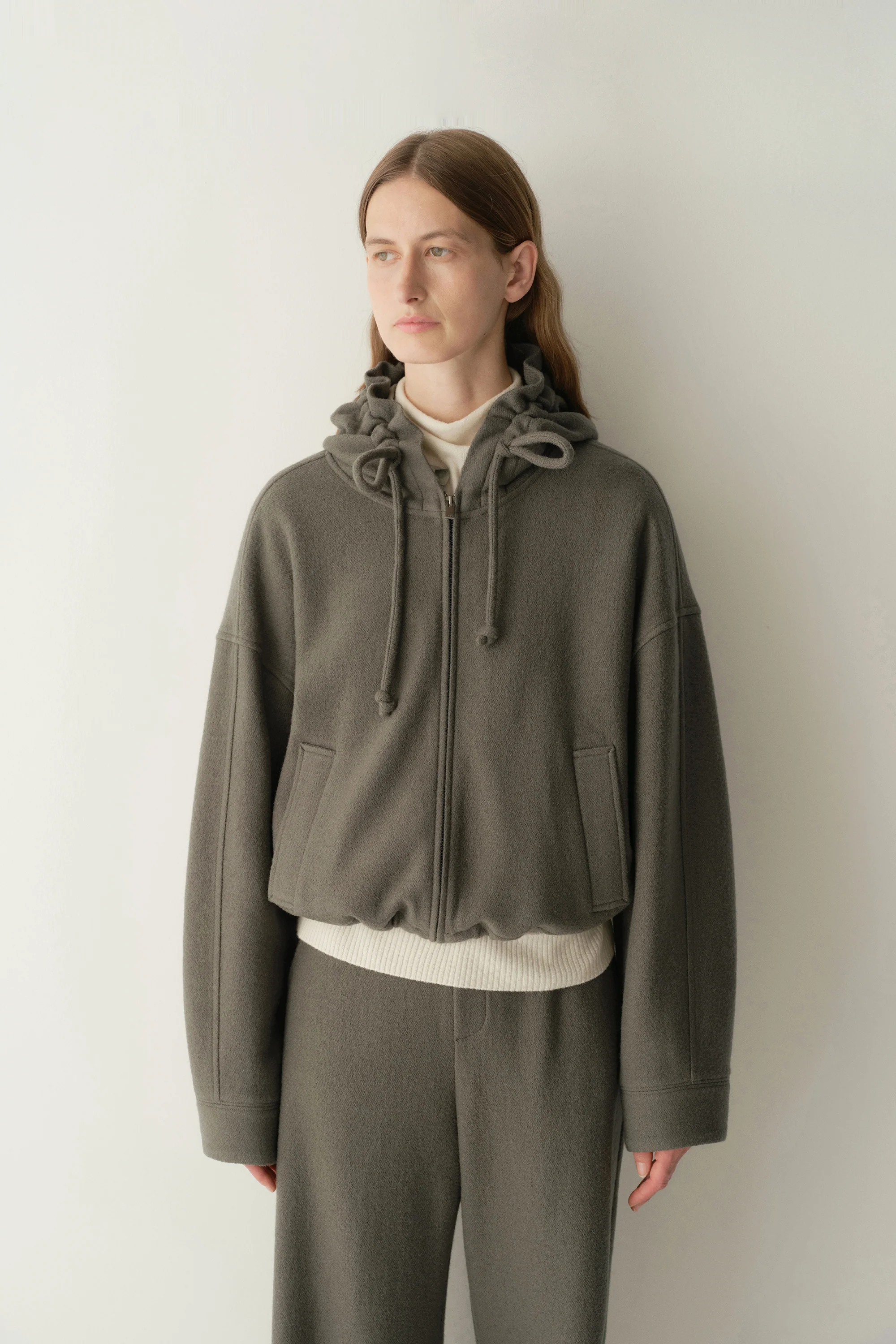 Drawsting Wool Hoodie - Image 4