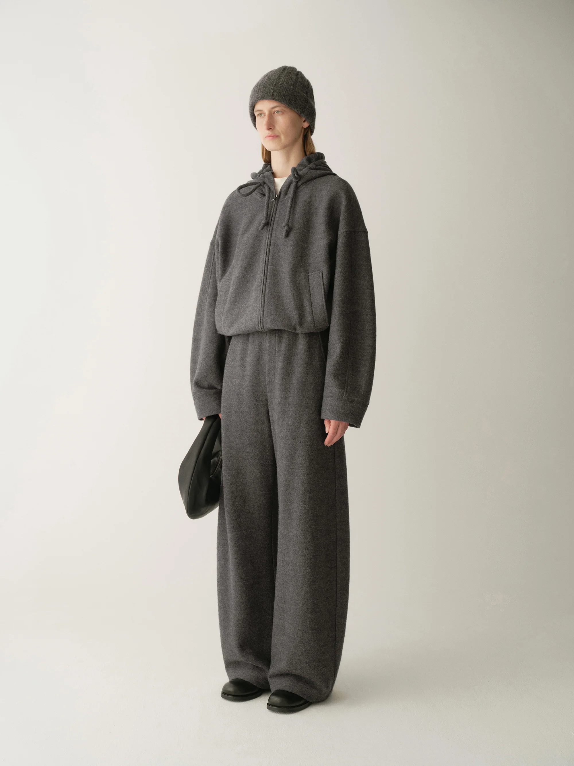 Drawsting Wool Hoodie - Image 5