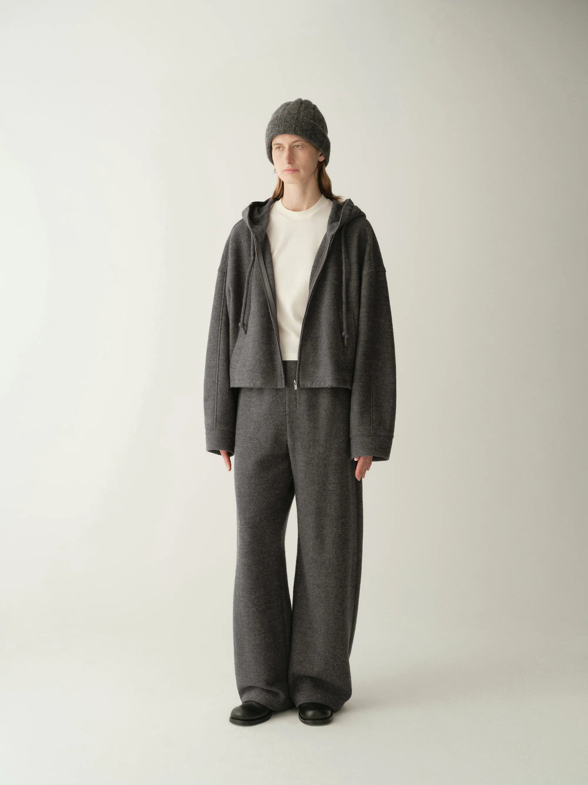 Drawsting Wool Hoodie - Image 6