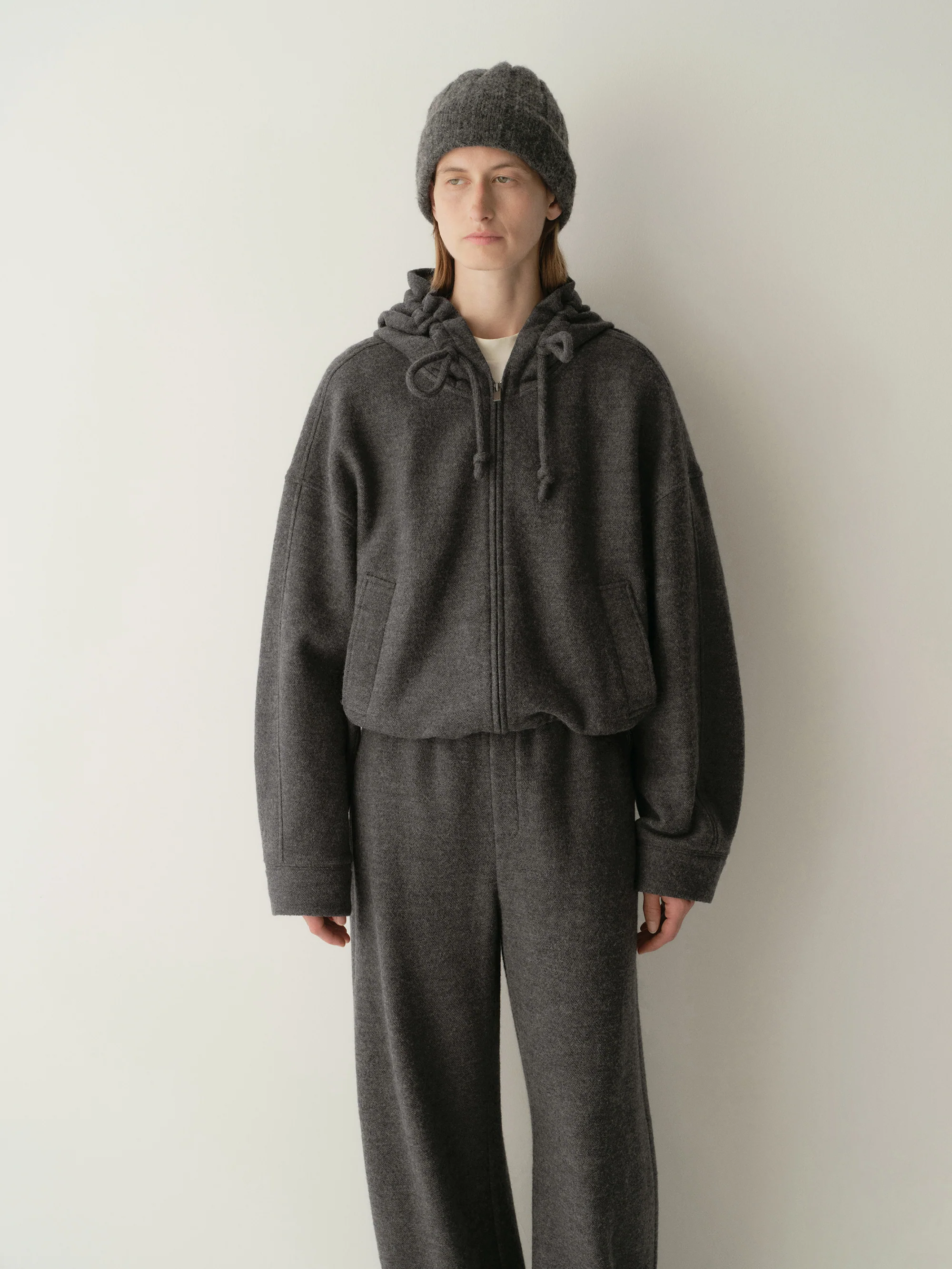 Drawsting Wool Hoodie - Image 8
