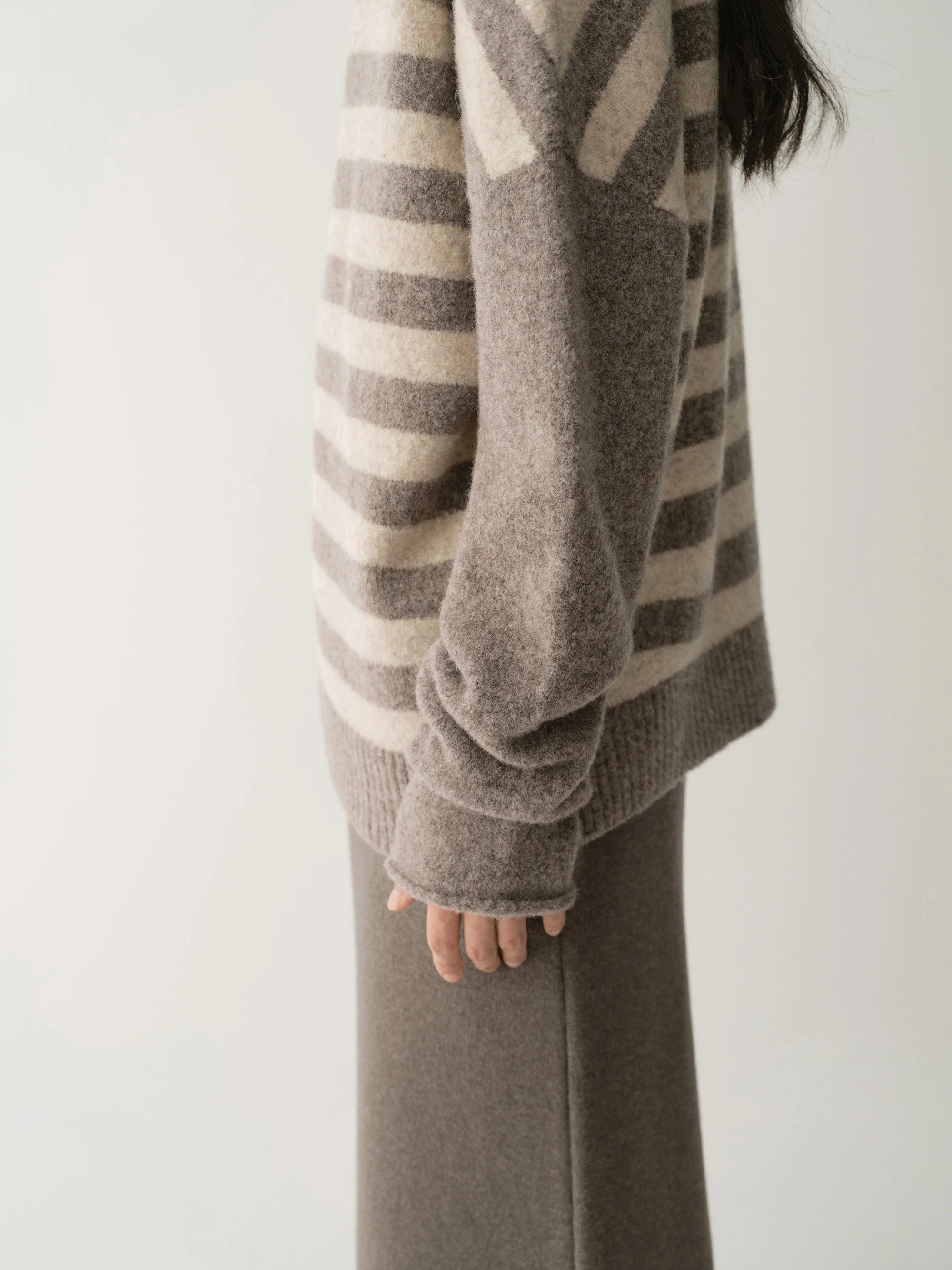 Striped Wool Knit Pullover - Image 10