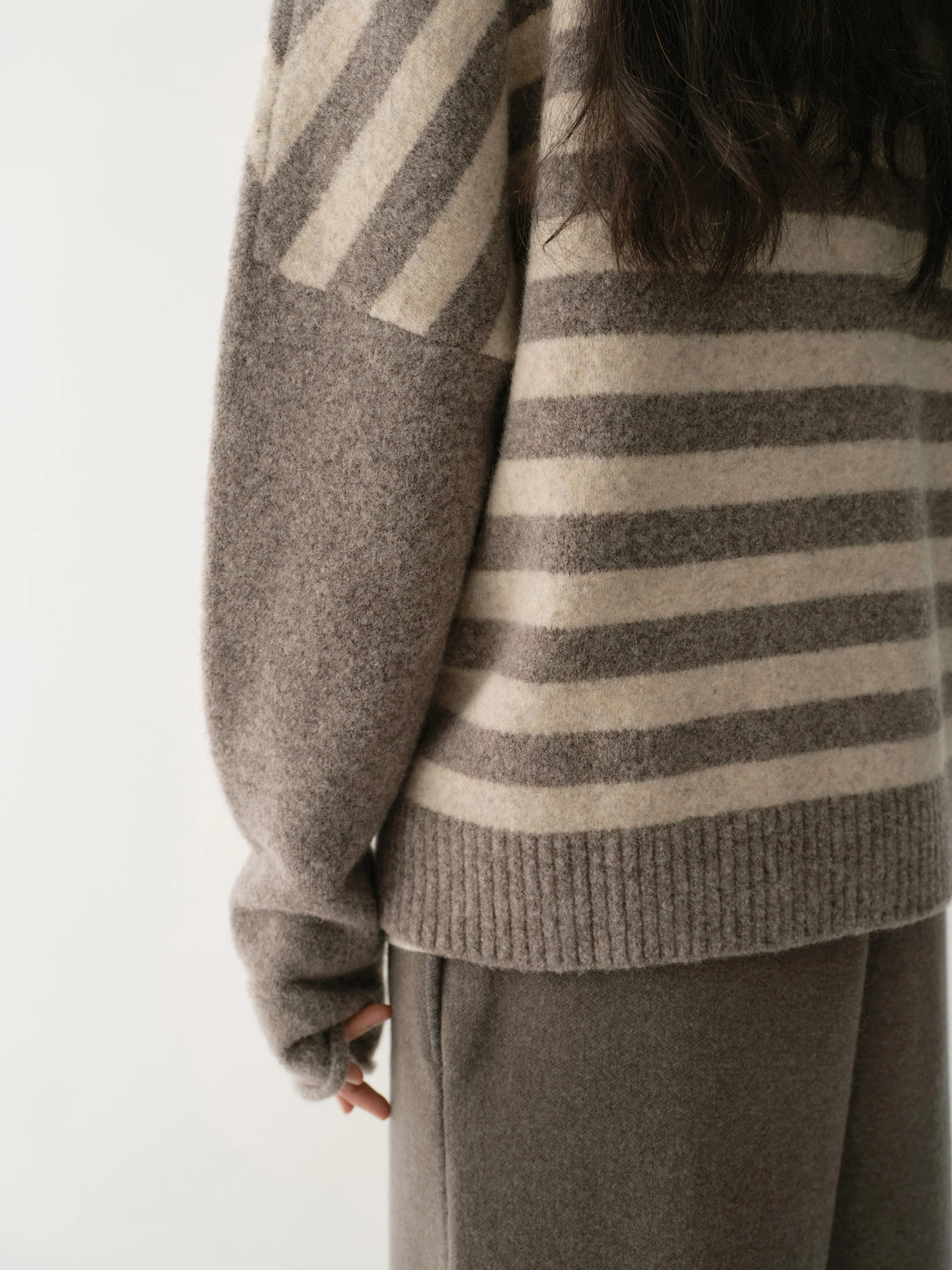 Striped Wool Knit Pullover - Image 9