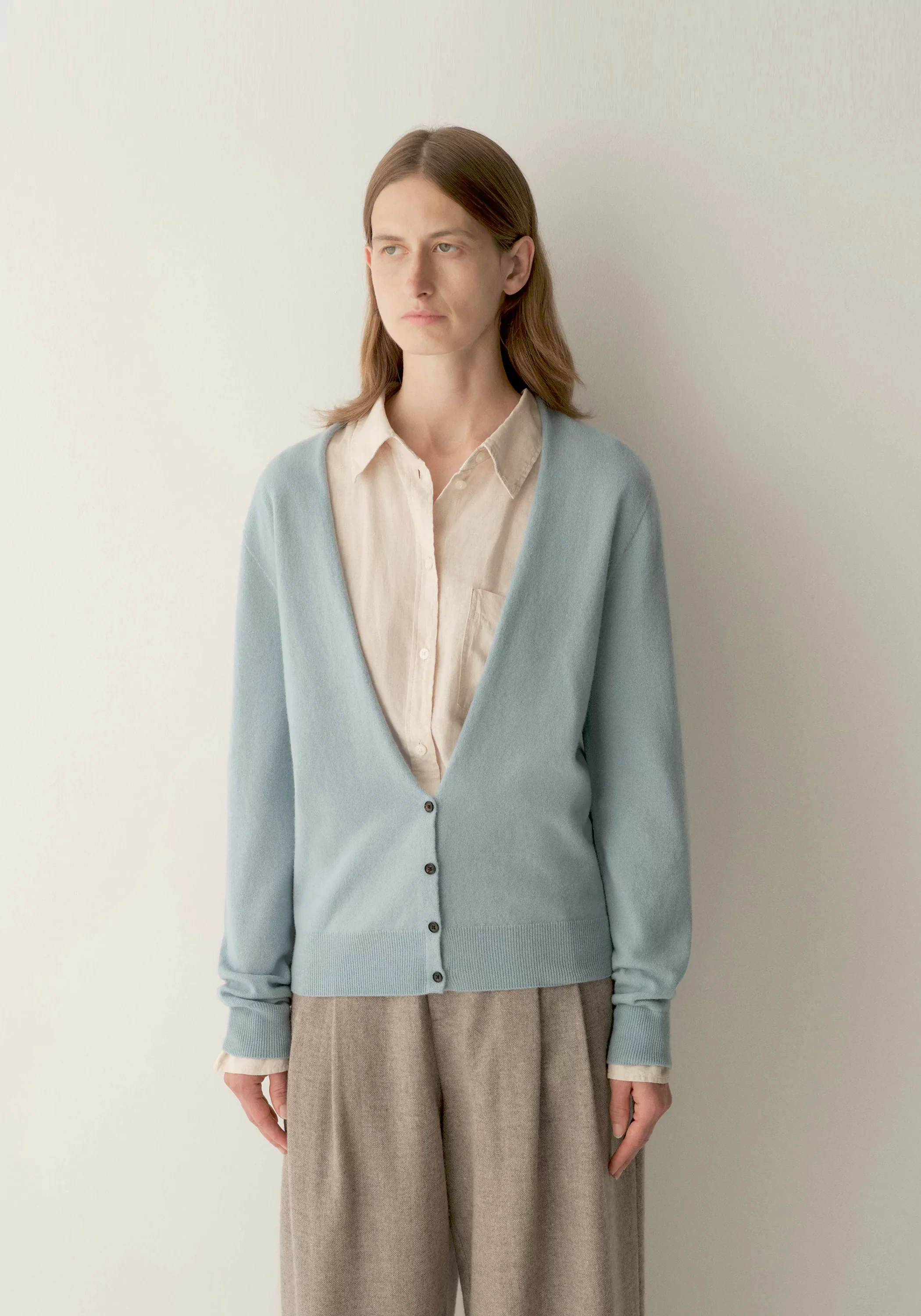 Merino Wool V-neck Seamless Cardigan