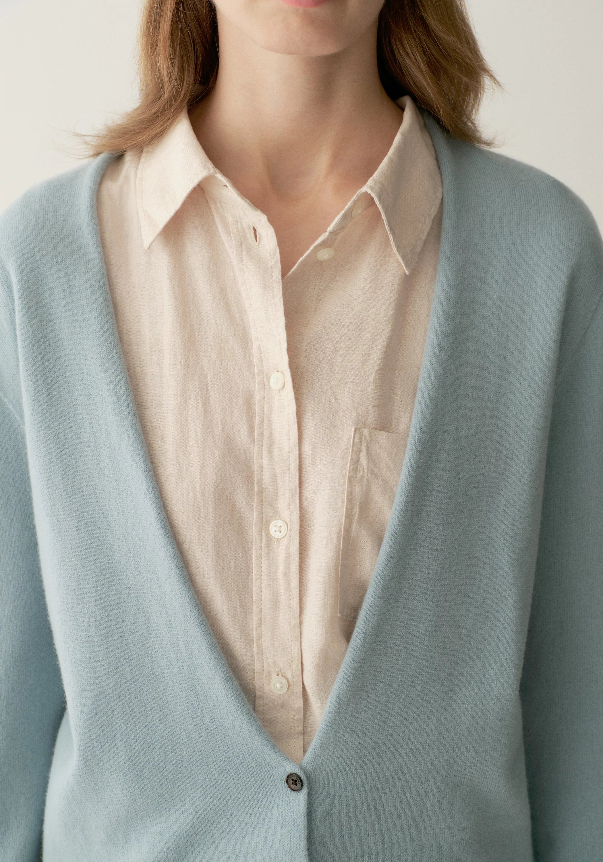 Merino Wool V-neck Seamless Cardigan - Image 13