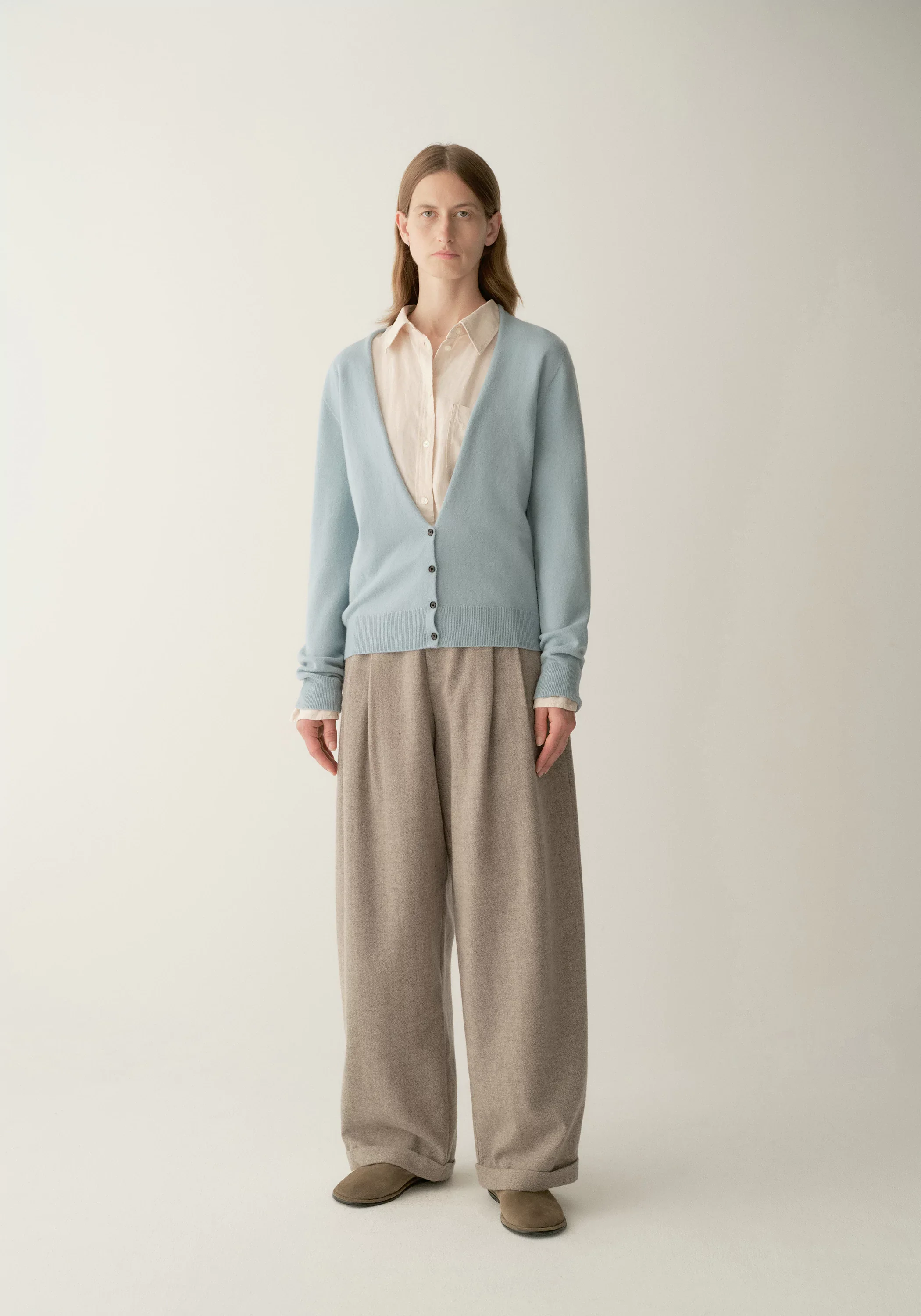 Merino Wool V-neck Seamless Cardigan - Image 2