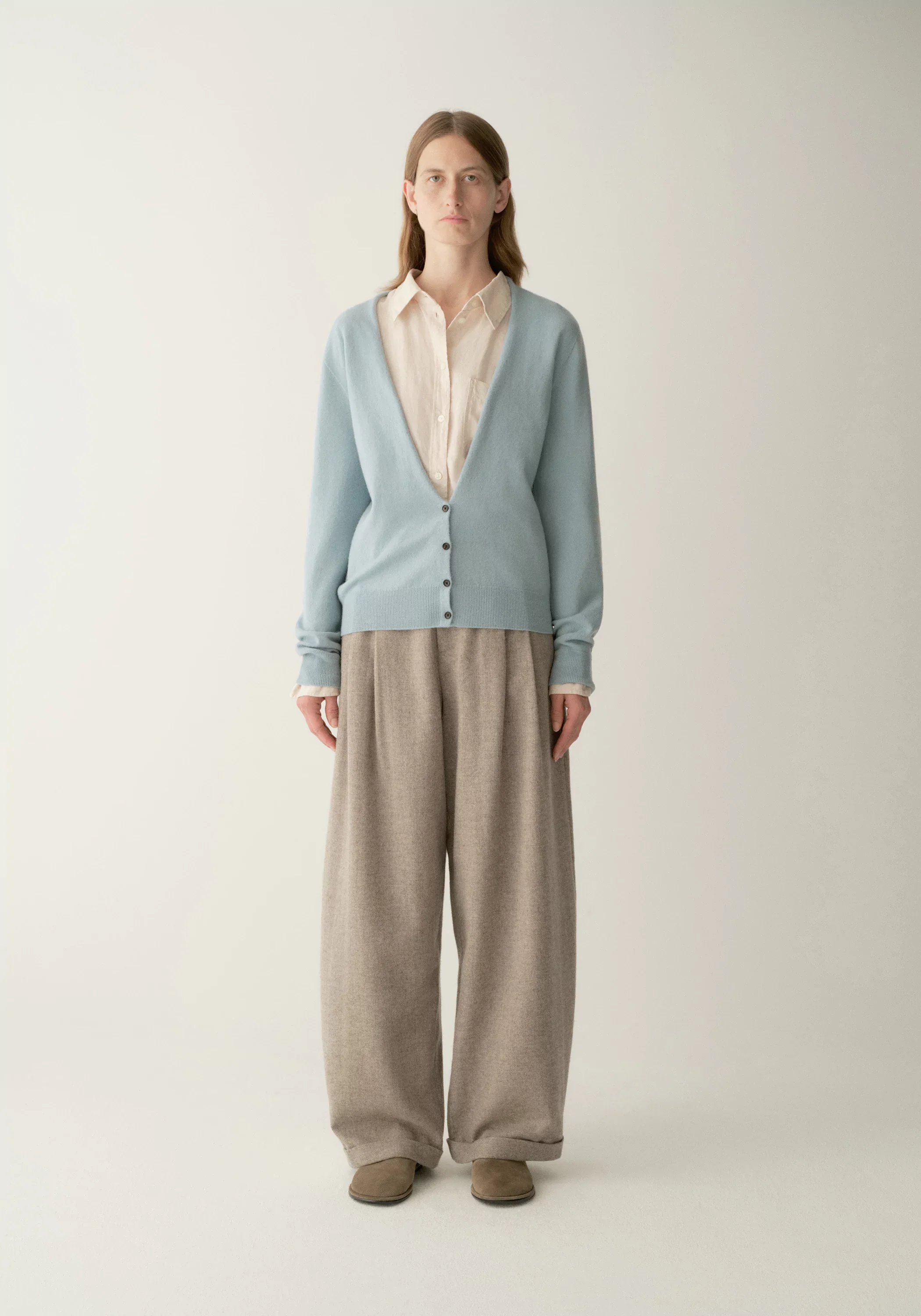 Merino Wool V-neck Seamless Cardigan - Image 9