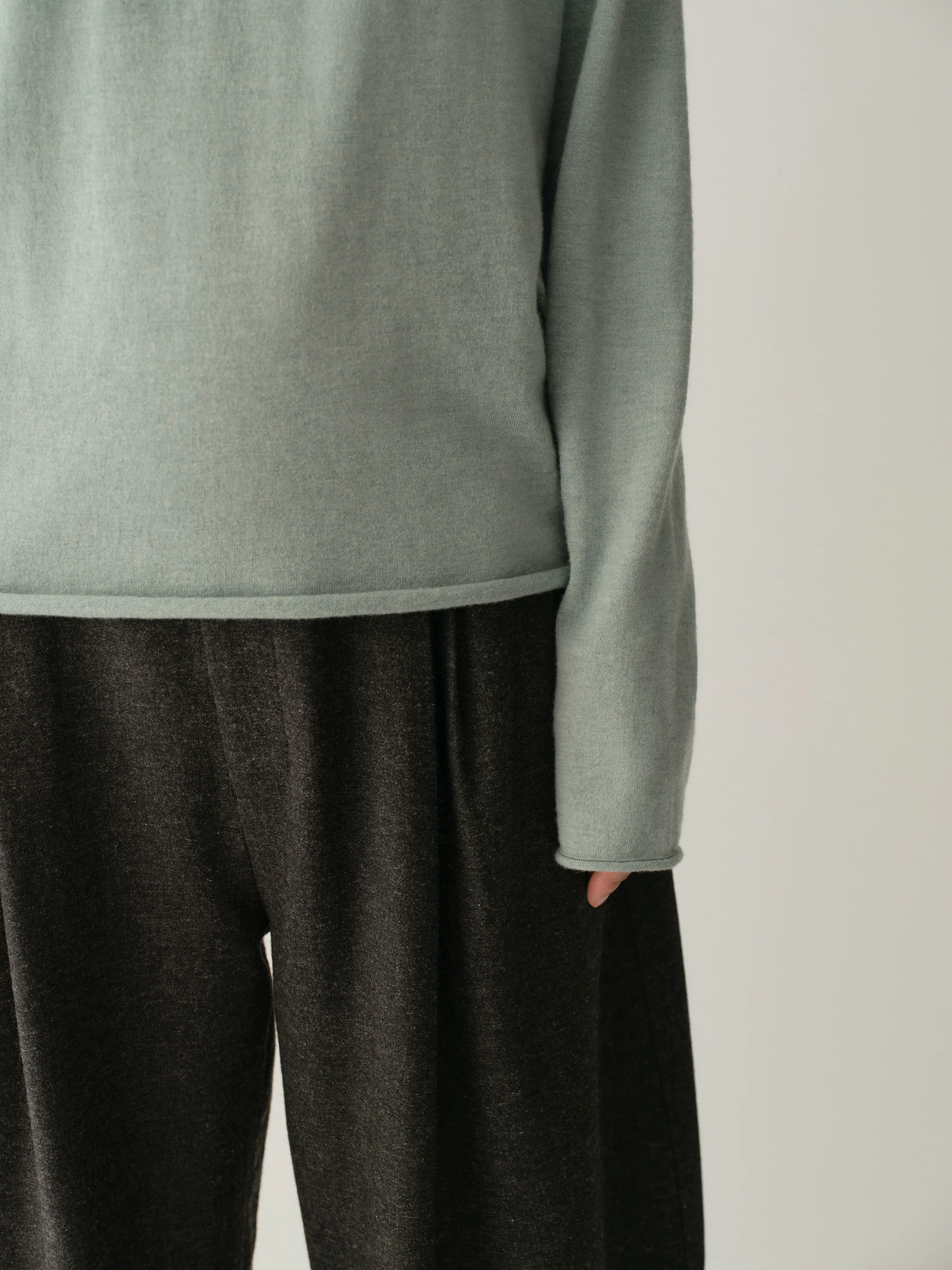 Merino Wool Two-way Collar Top - Image 10
