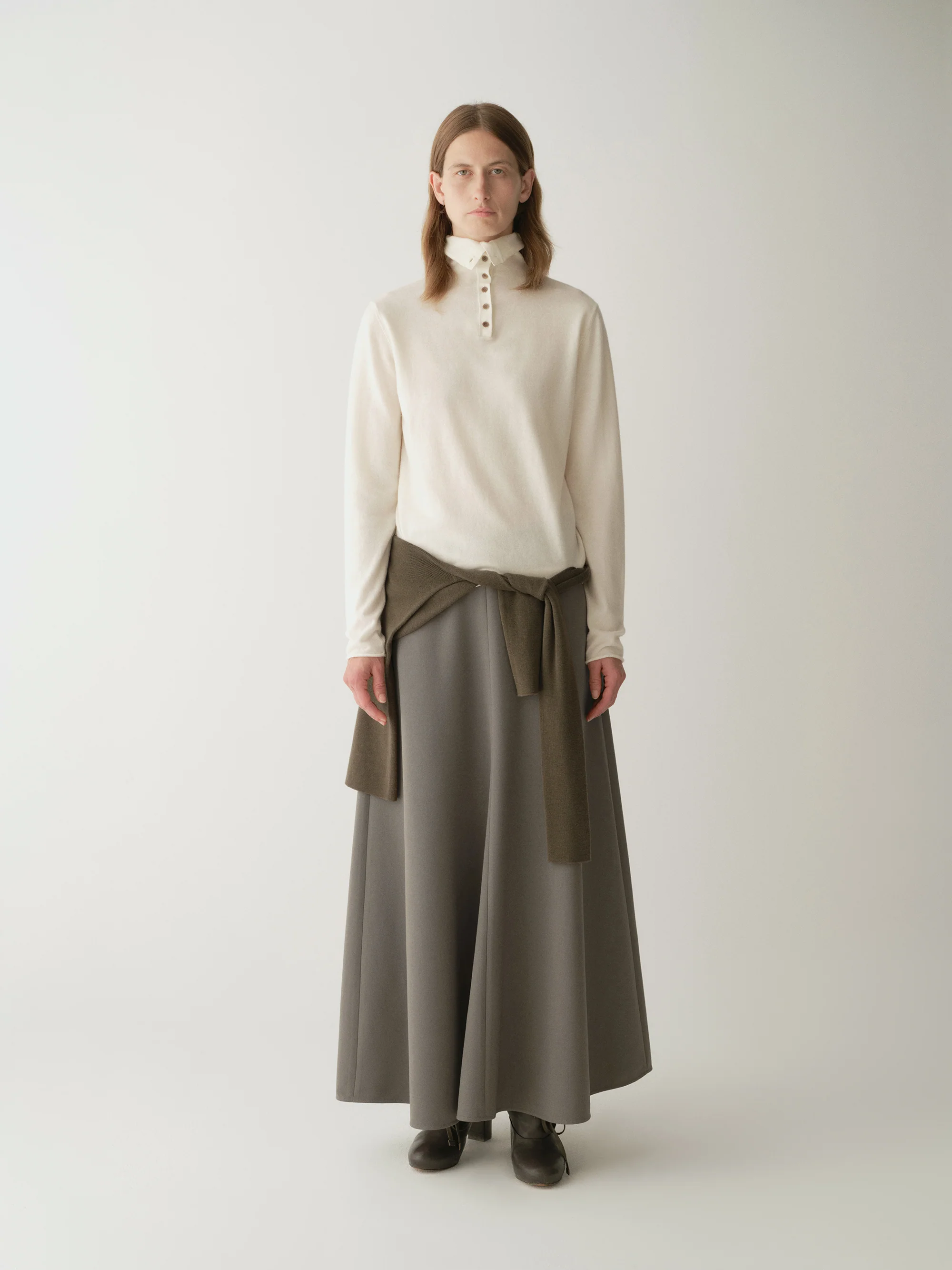 Merino Wool Two-way Collar Top - Image 14