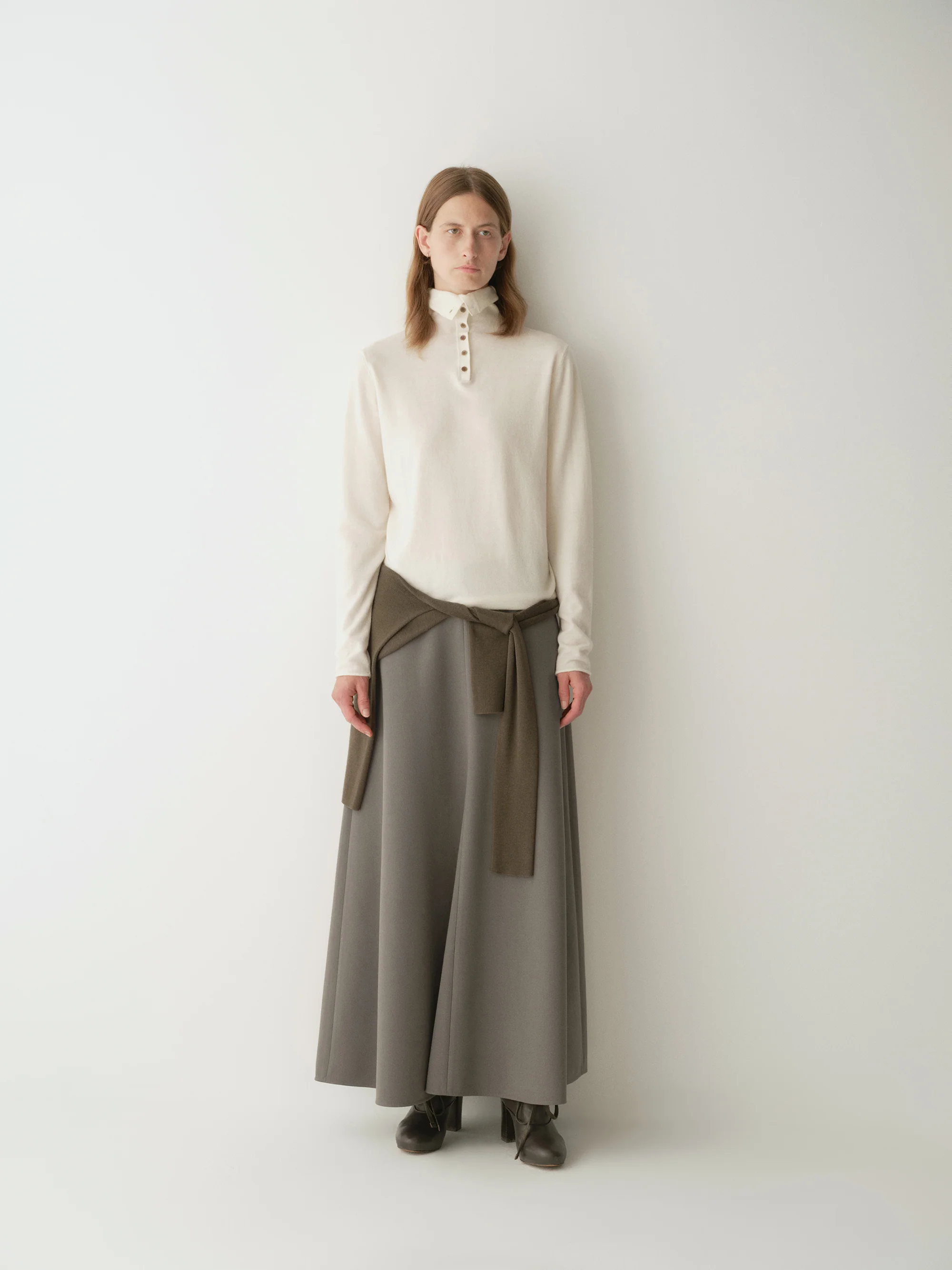 Merino Wool Two-way Collar Top - Image 15