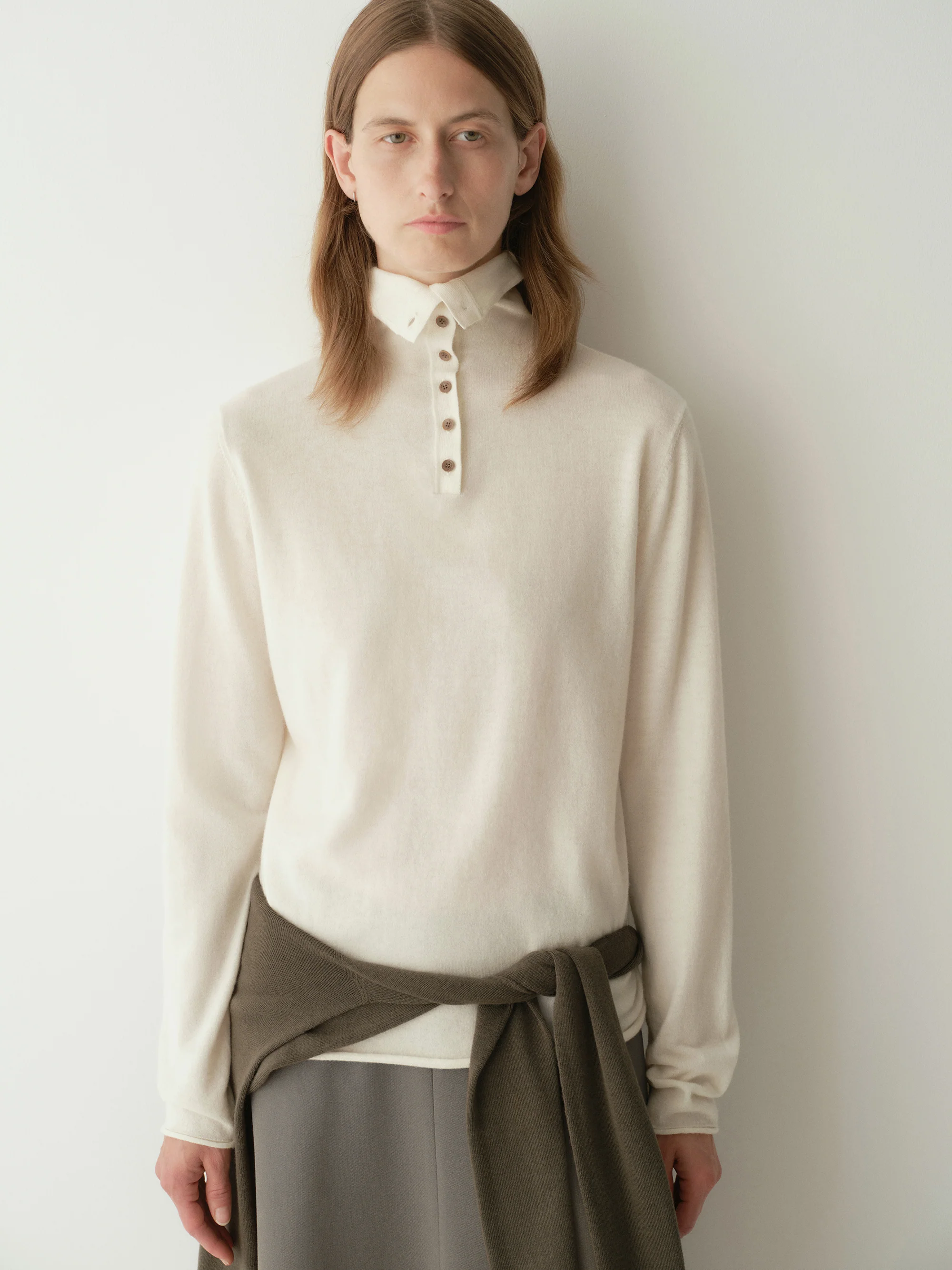 Merino Wool Two-way Collar Top - Image 16