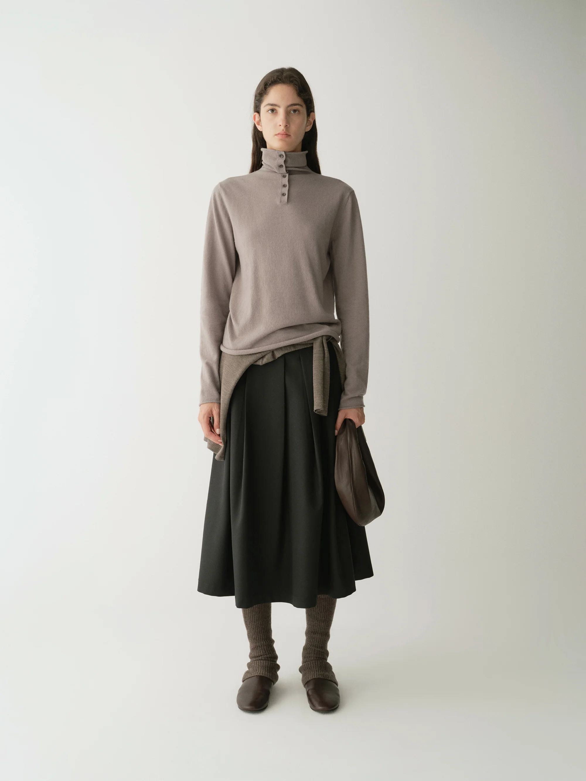 Merino Wool Two-way Collar Top - Image 17