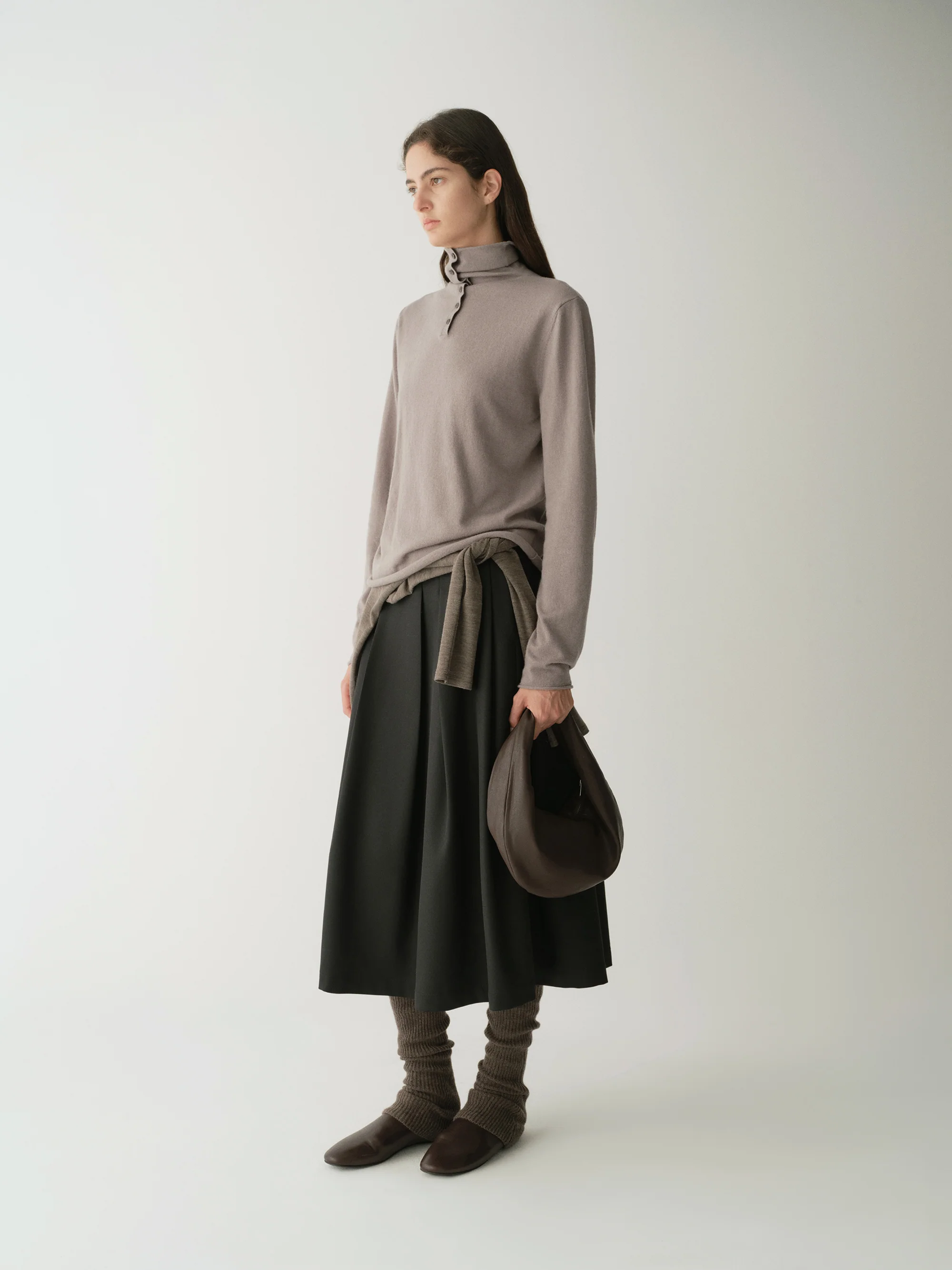 Merino Wool Two-way Collar Top - Image 18