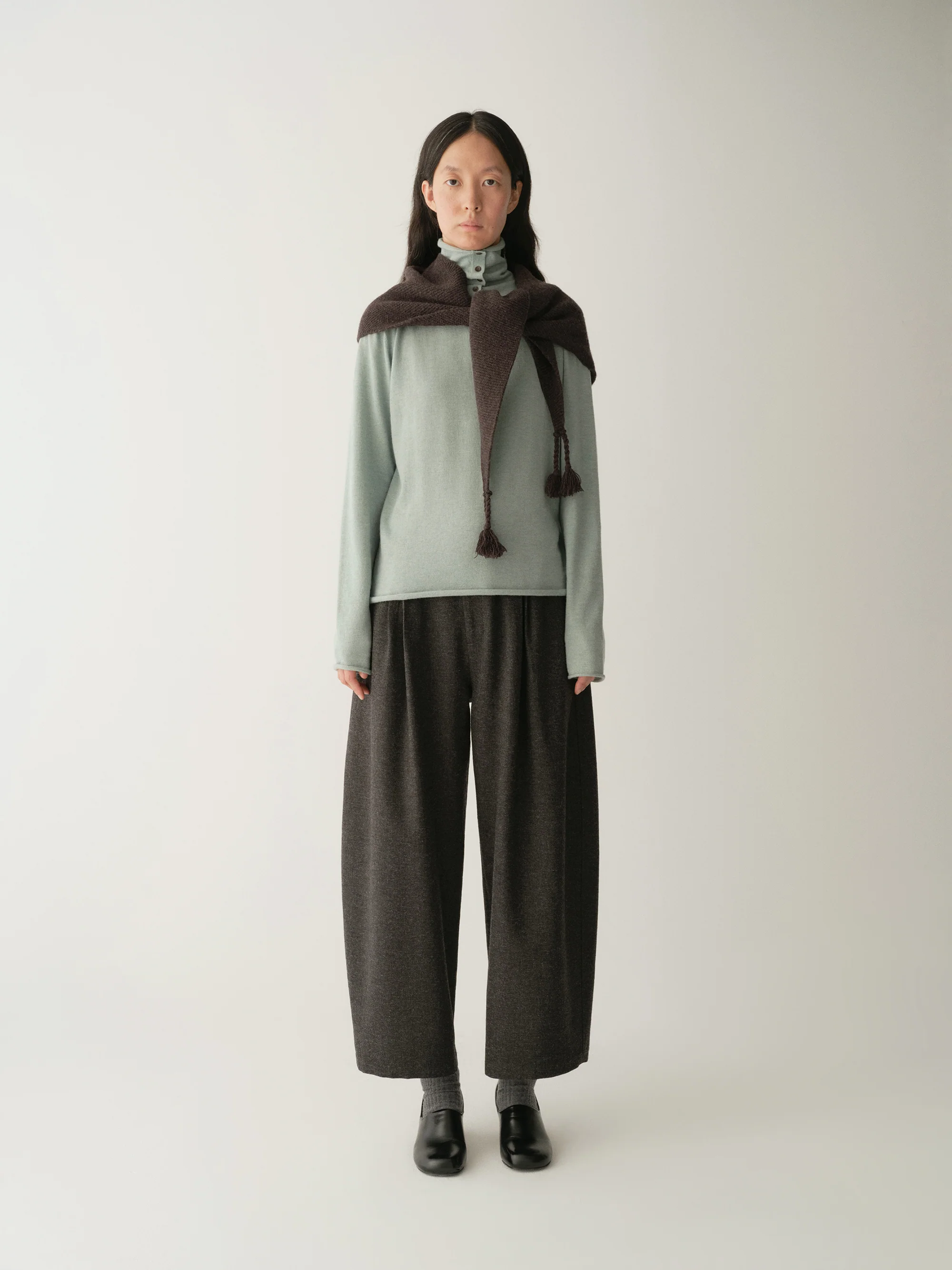 Merino Wool Two-way Collar Top - Image 2