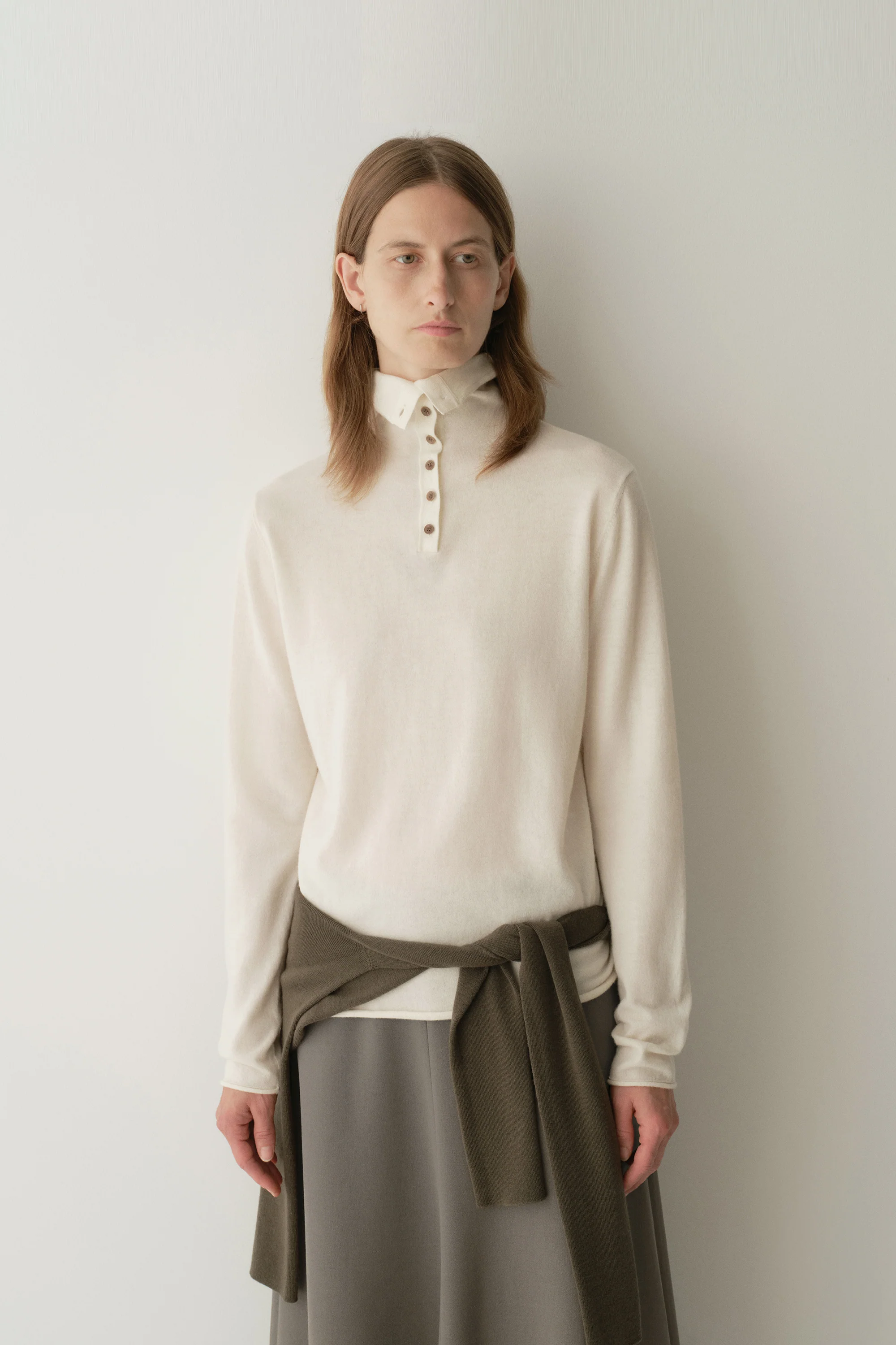 Merino Wool Two-way Collar Top - Image 3