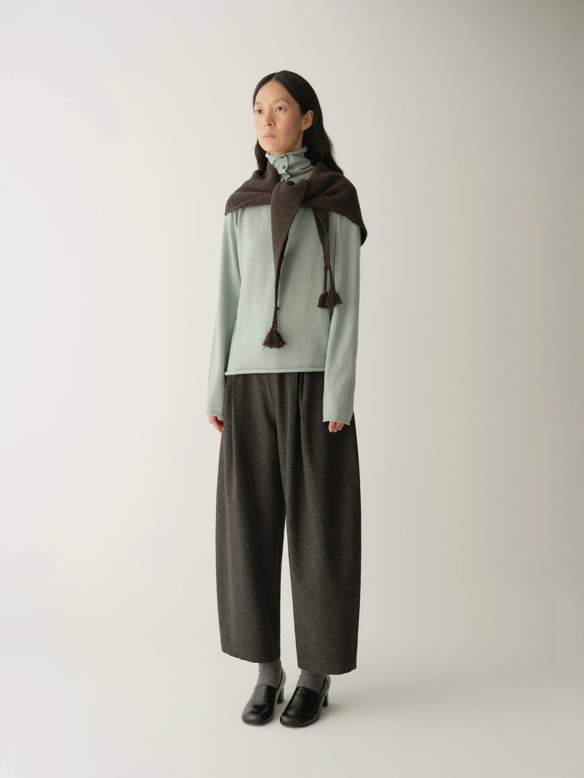 Merino Wool Two-way Collar Top - Image 5