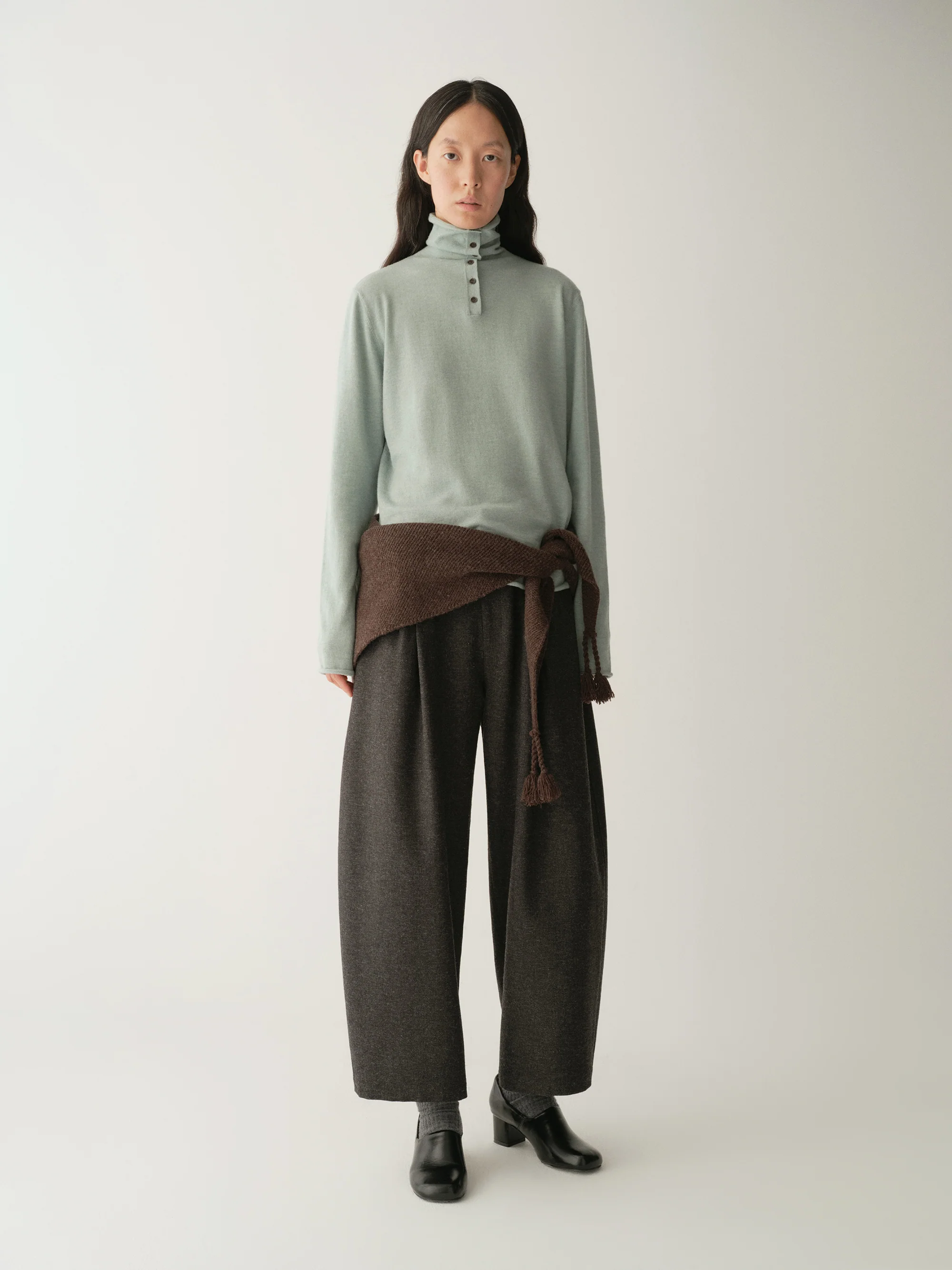 Merino Wool Two-way Collar Top - Image 6