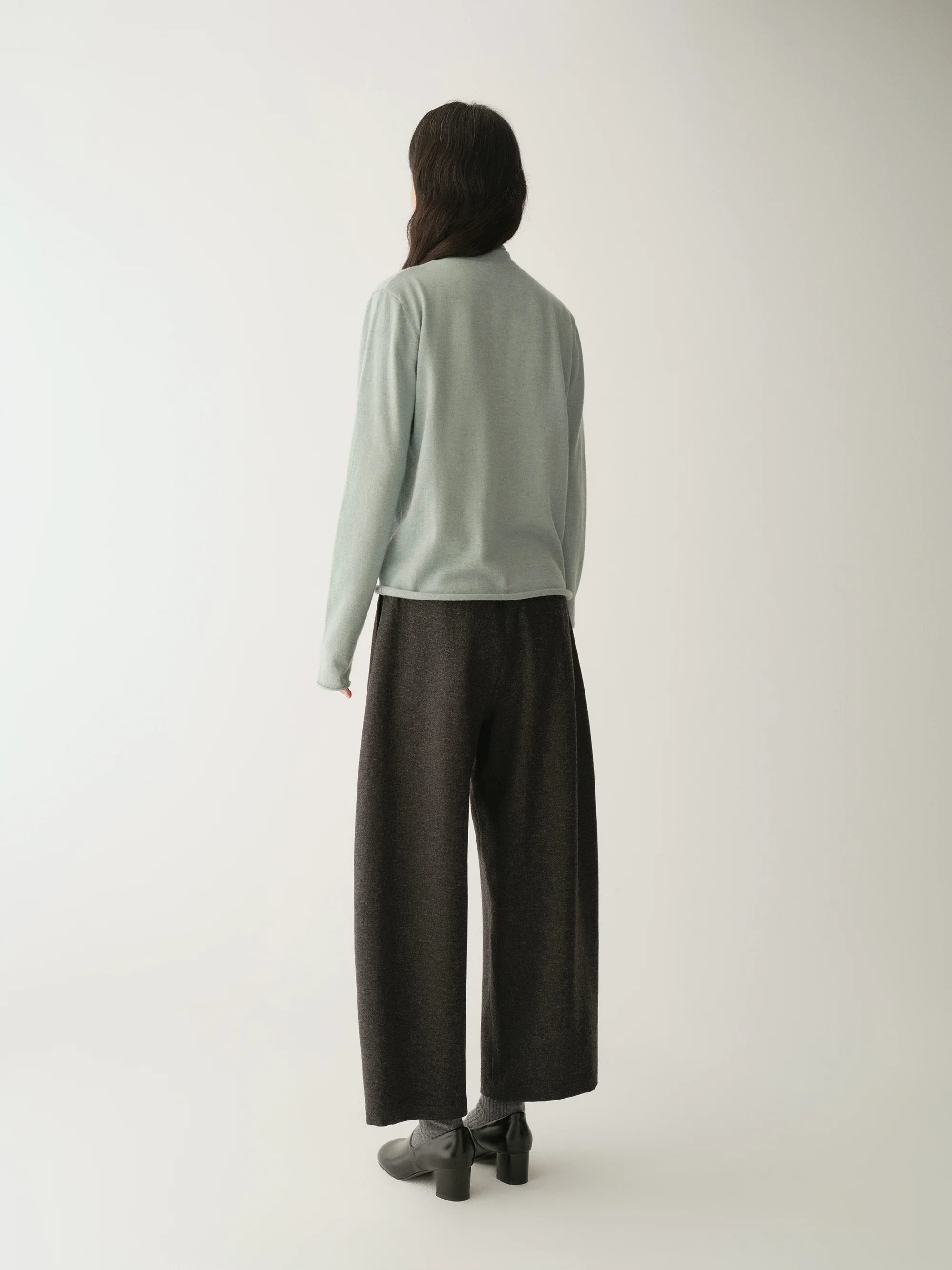 Merino Wool Two-way Collar Top - Image 7