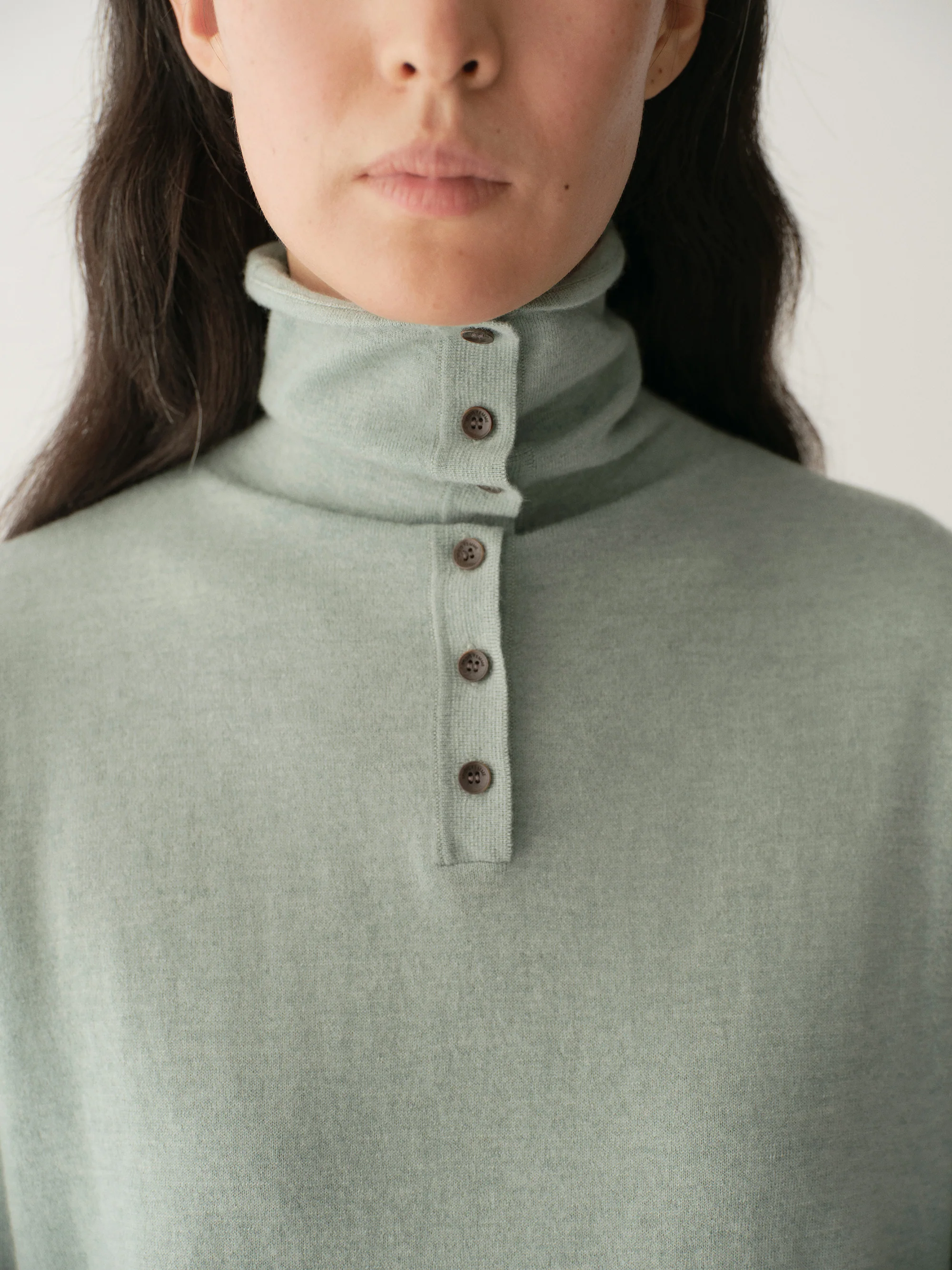 Merino Wool Two-way Collar Top - Image 9