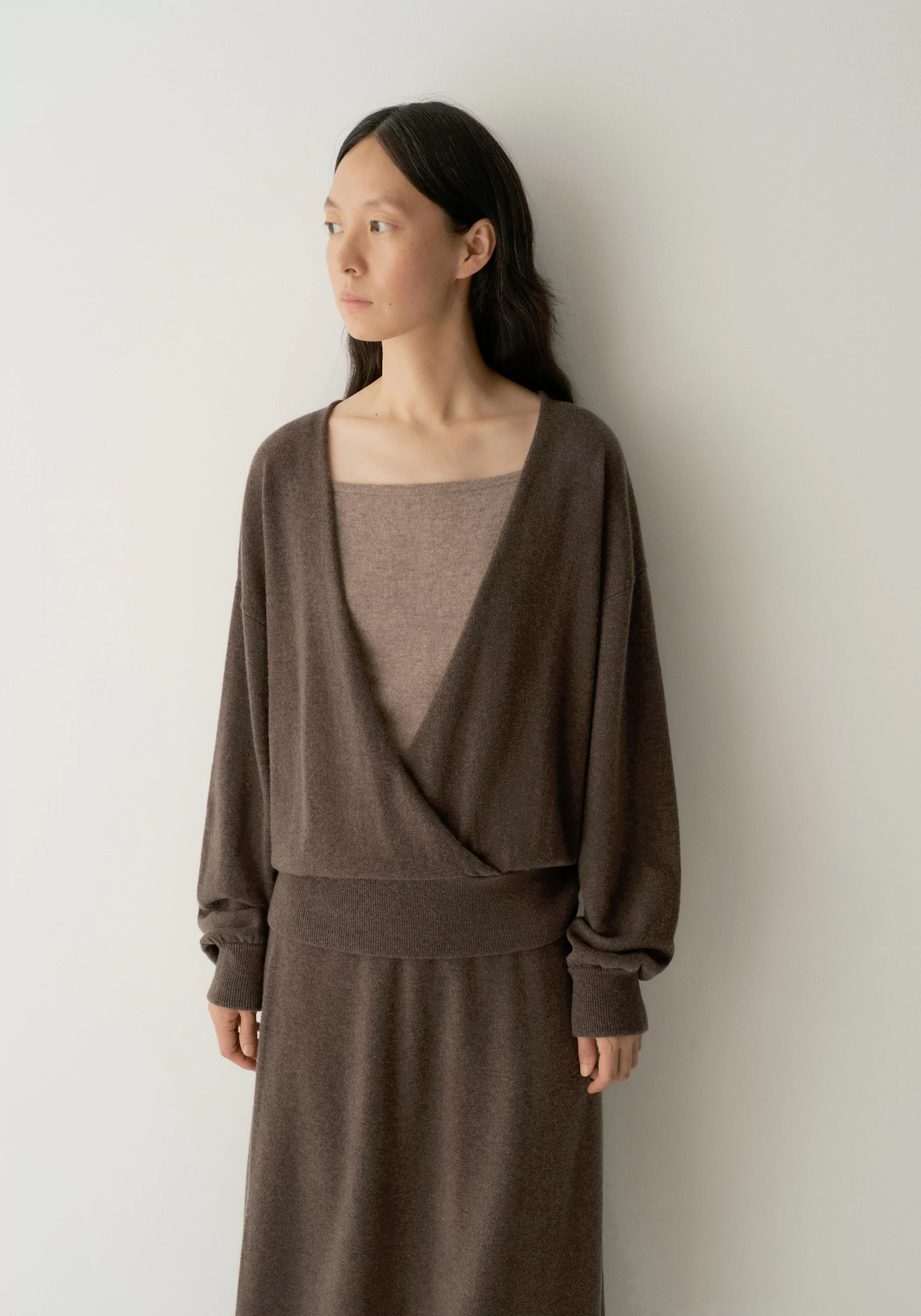 Wool-cashmere Cross-front Knit Top - Image 16