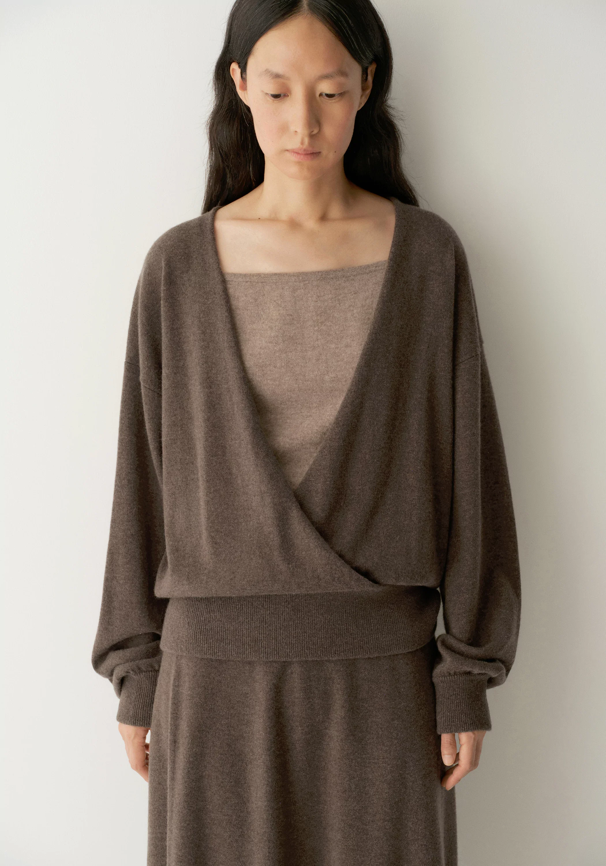 Wool-cashmere Cross-front Knit Top - Image 17