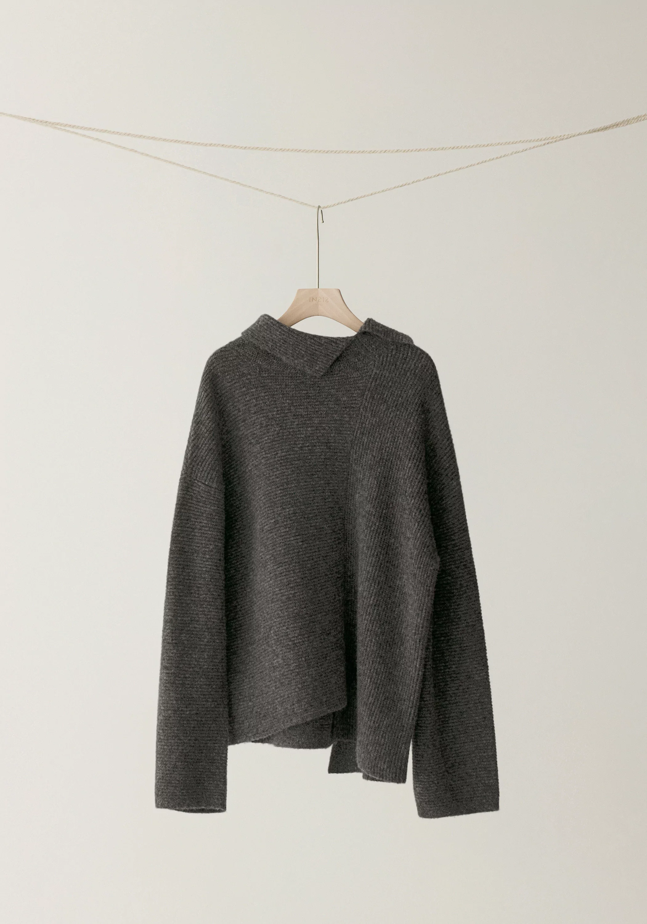 Merino Wool Asymmetrical Textured Sweater - Image 10