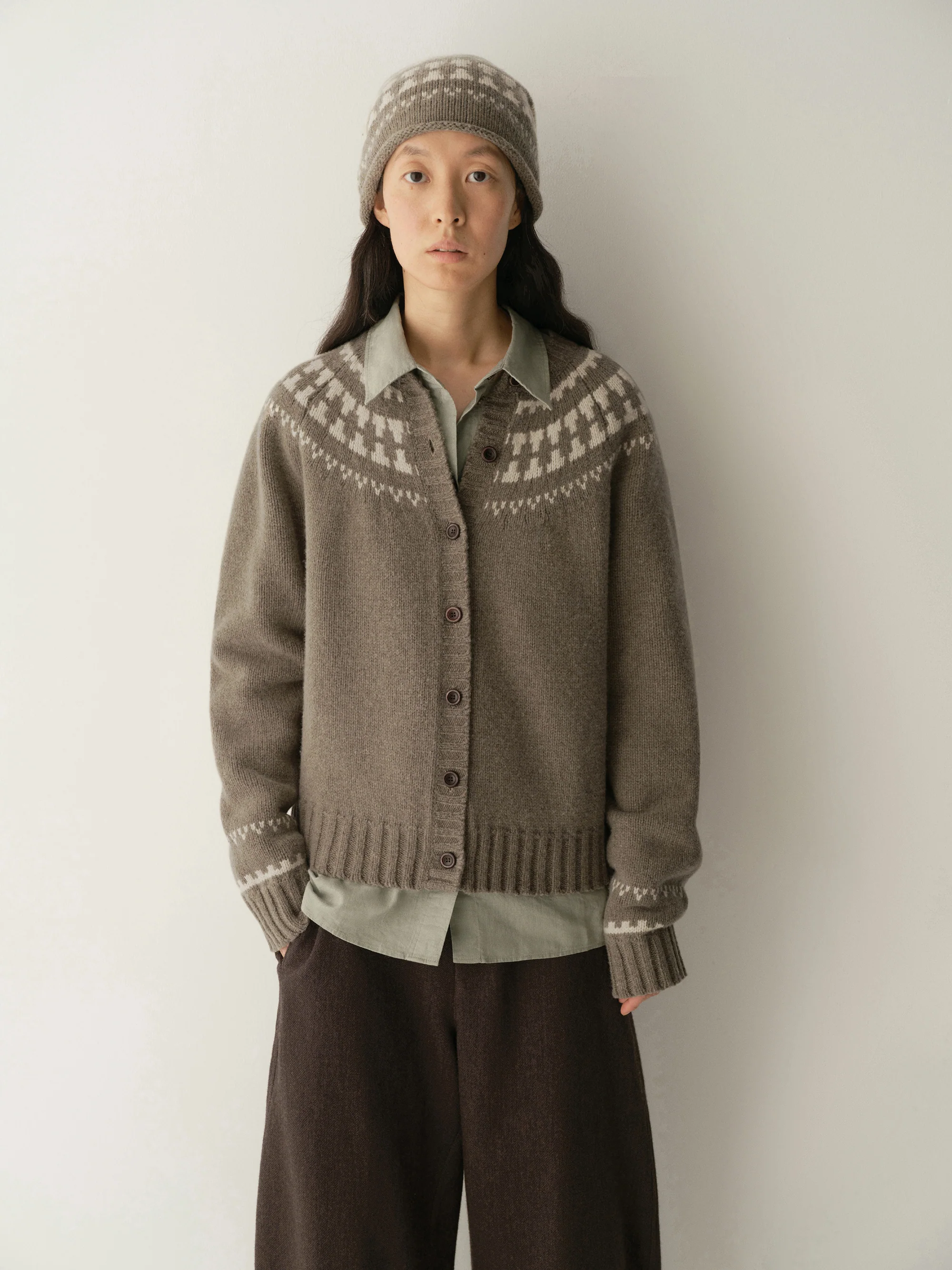 Merino Wool Fair Isle Cardigan - Image 18