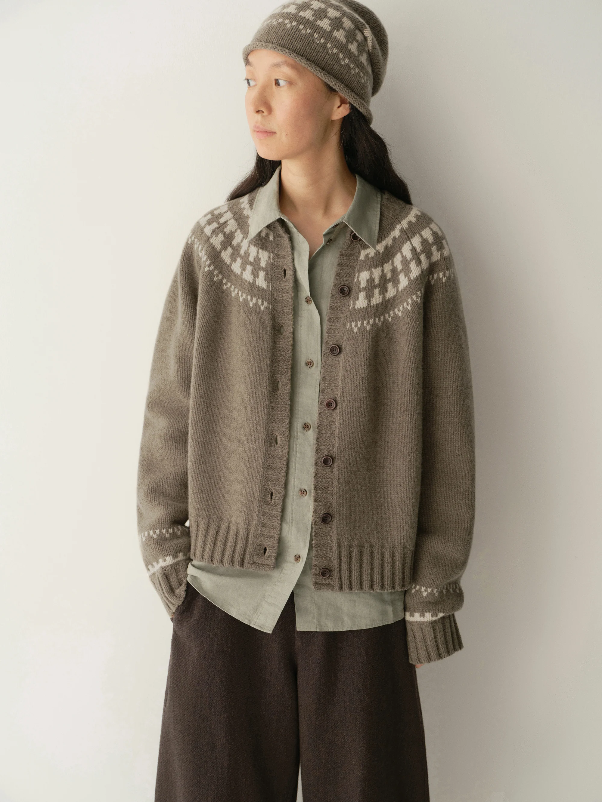 Merino Wool Fair Isle Cardigan - Image 19