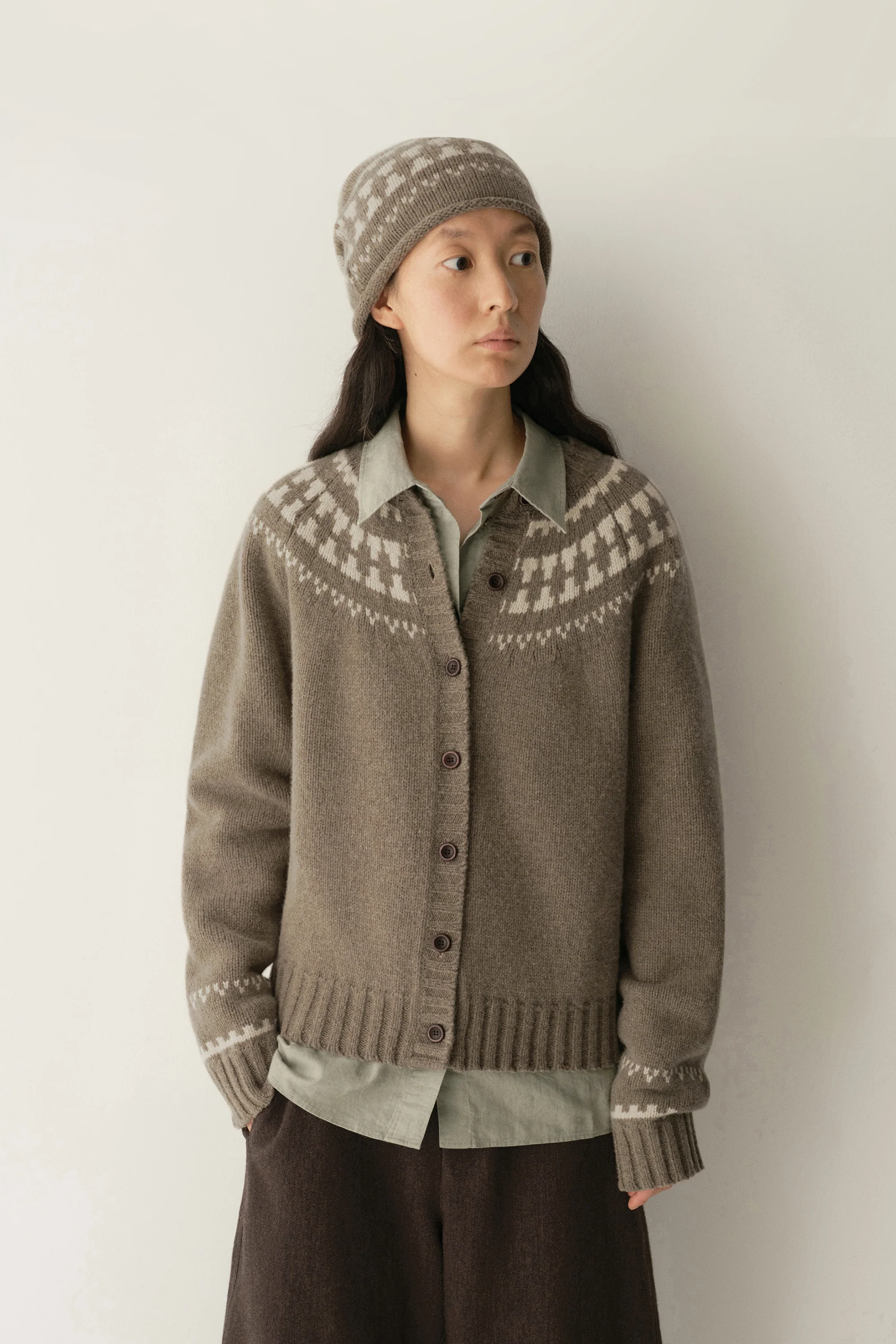Merino Wool Fair Isle Cardigan - Image 3