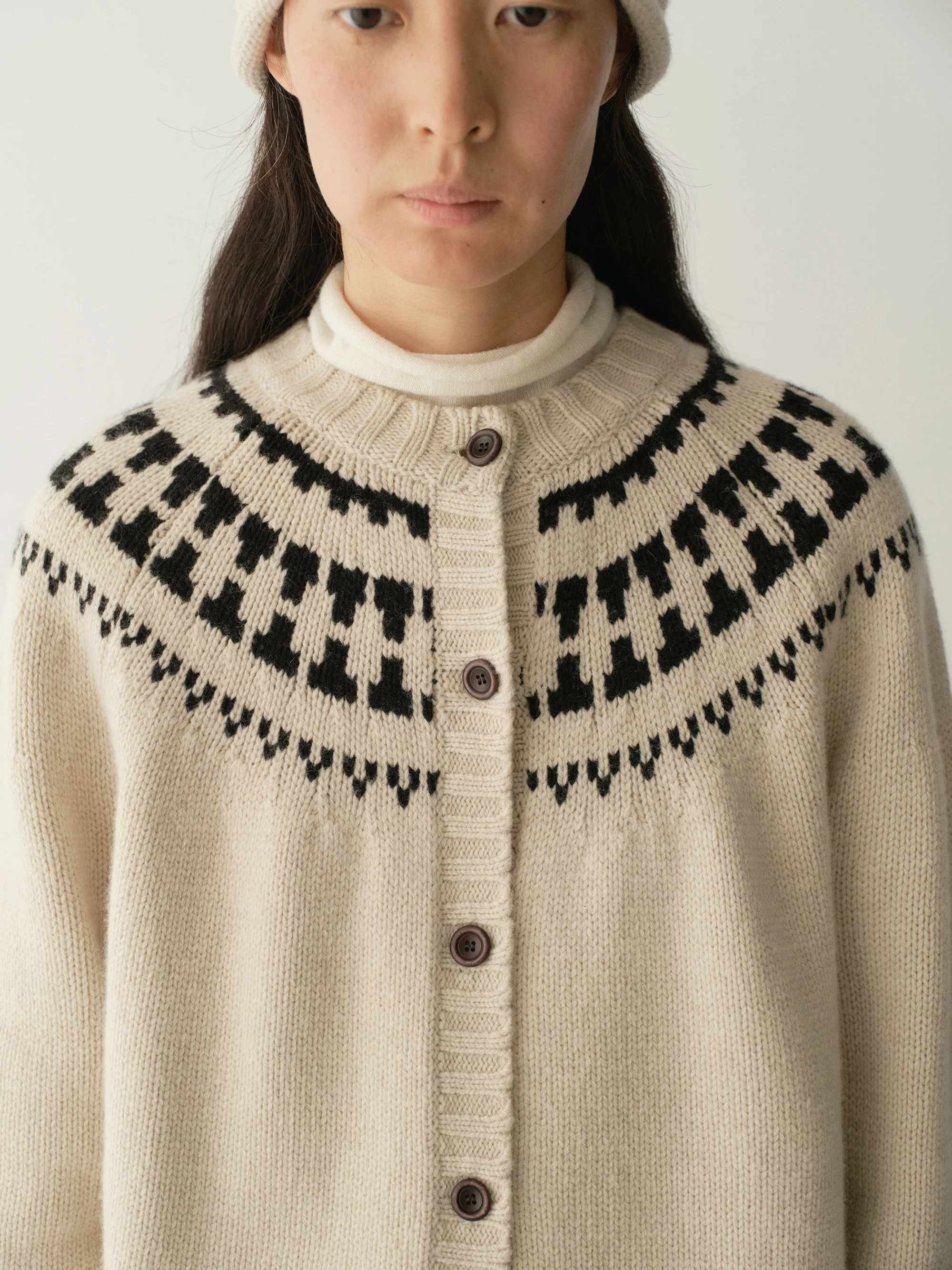 Merino Wool Fair Isle Cardigan - Image 9