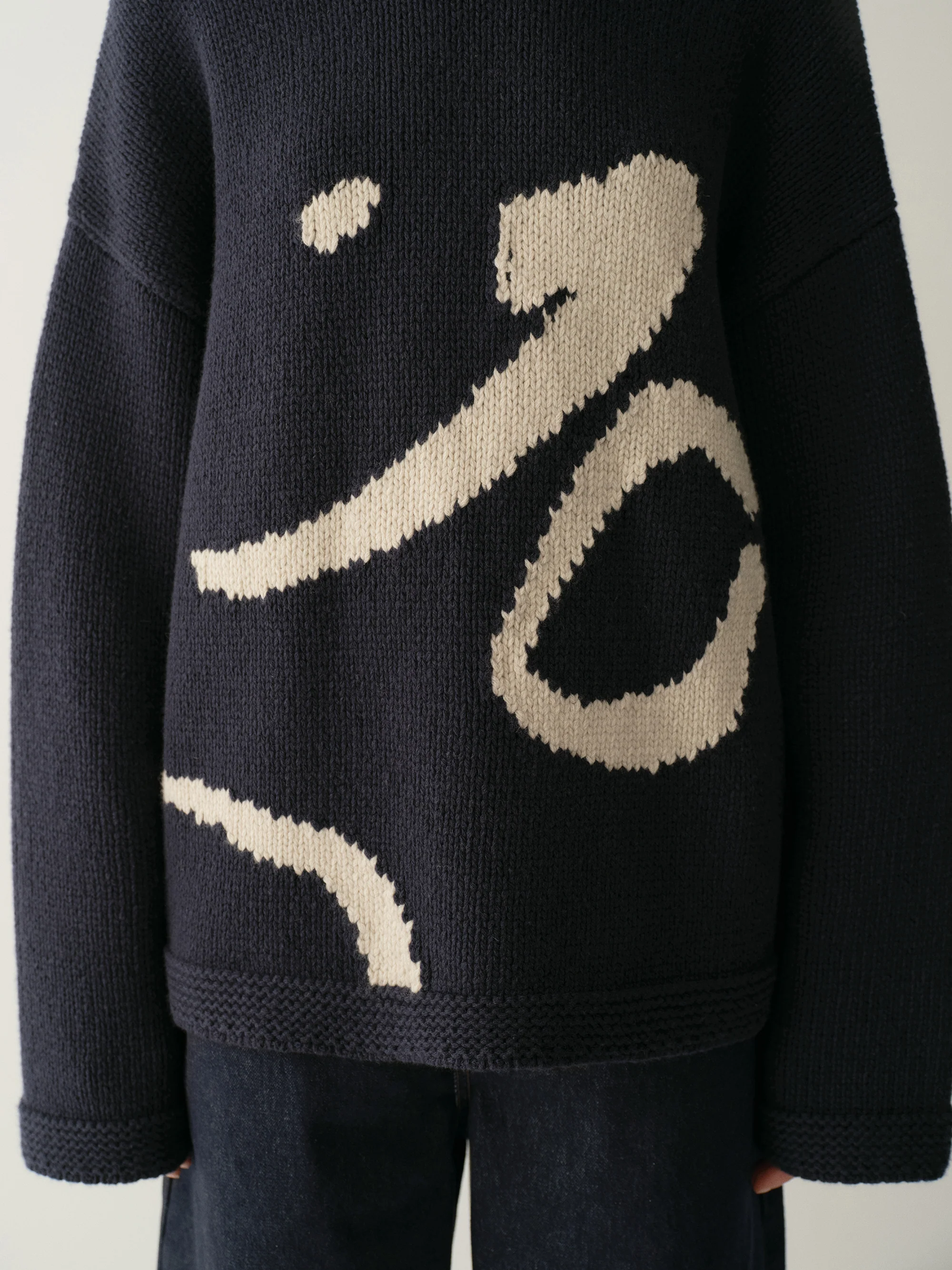 Merino Wool Handcrafted Intarsia Pullover - Image 10