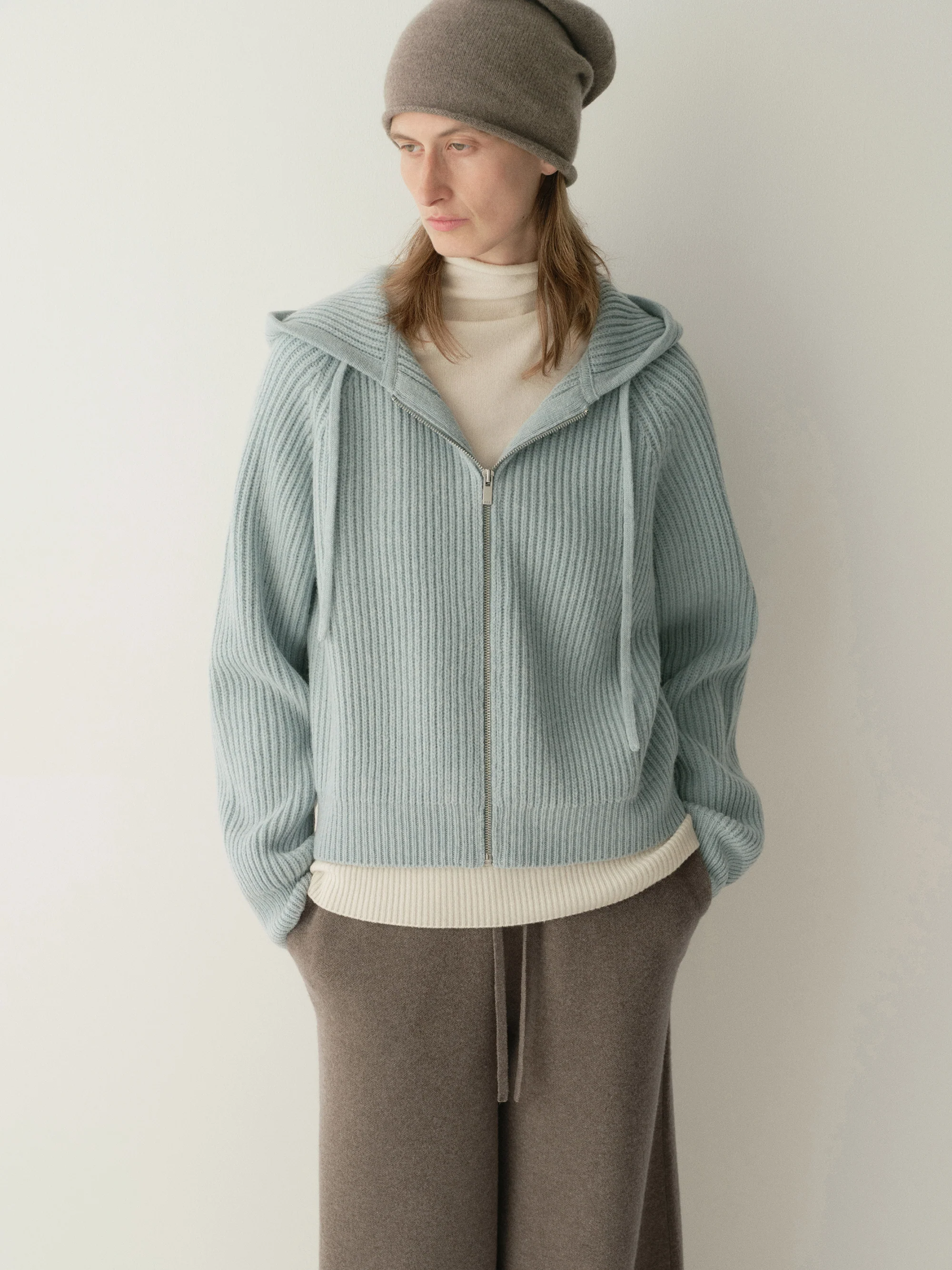 Merino Wool Hooded Knit Sweatshirt - Image 6