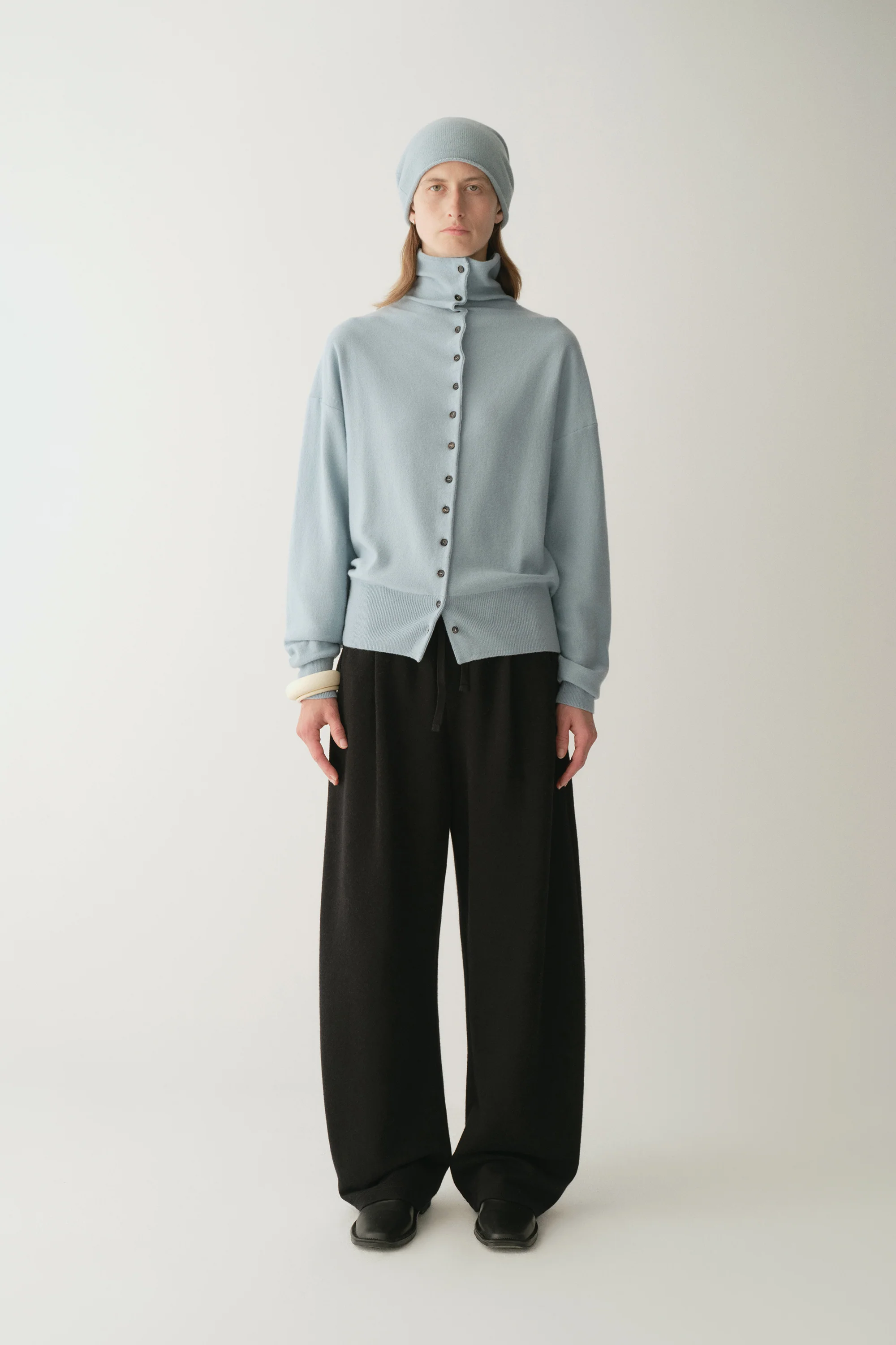 Elastic-waist Wool Knit Pants - Image 3