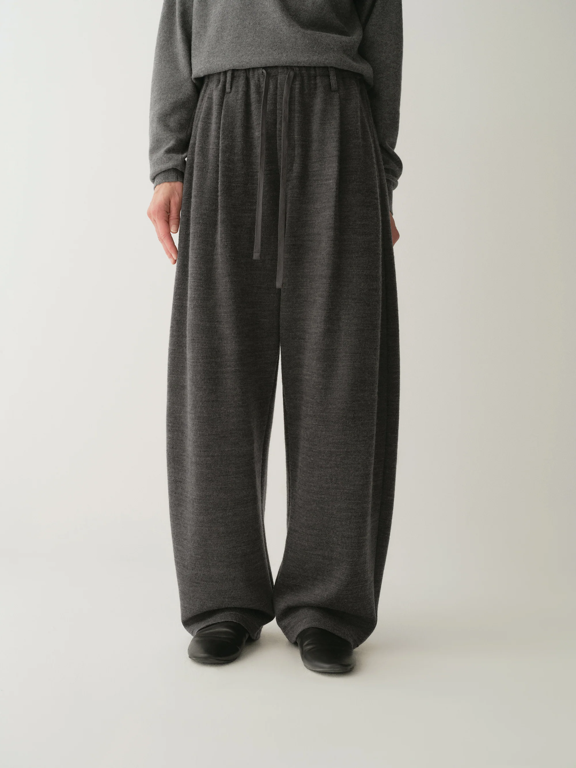 Elastic-waist Wool Knit Pants - Image 6