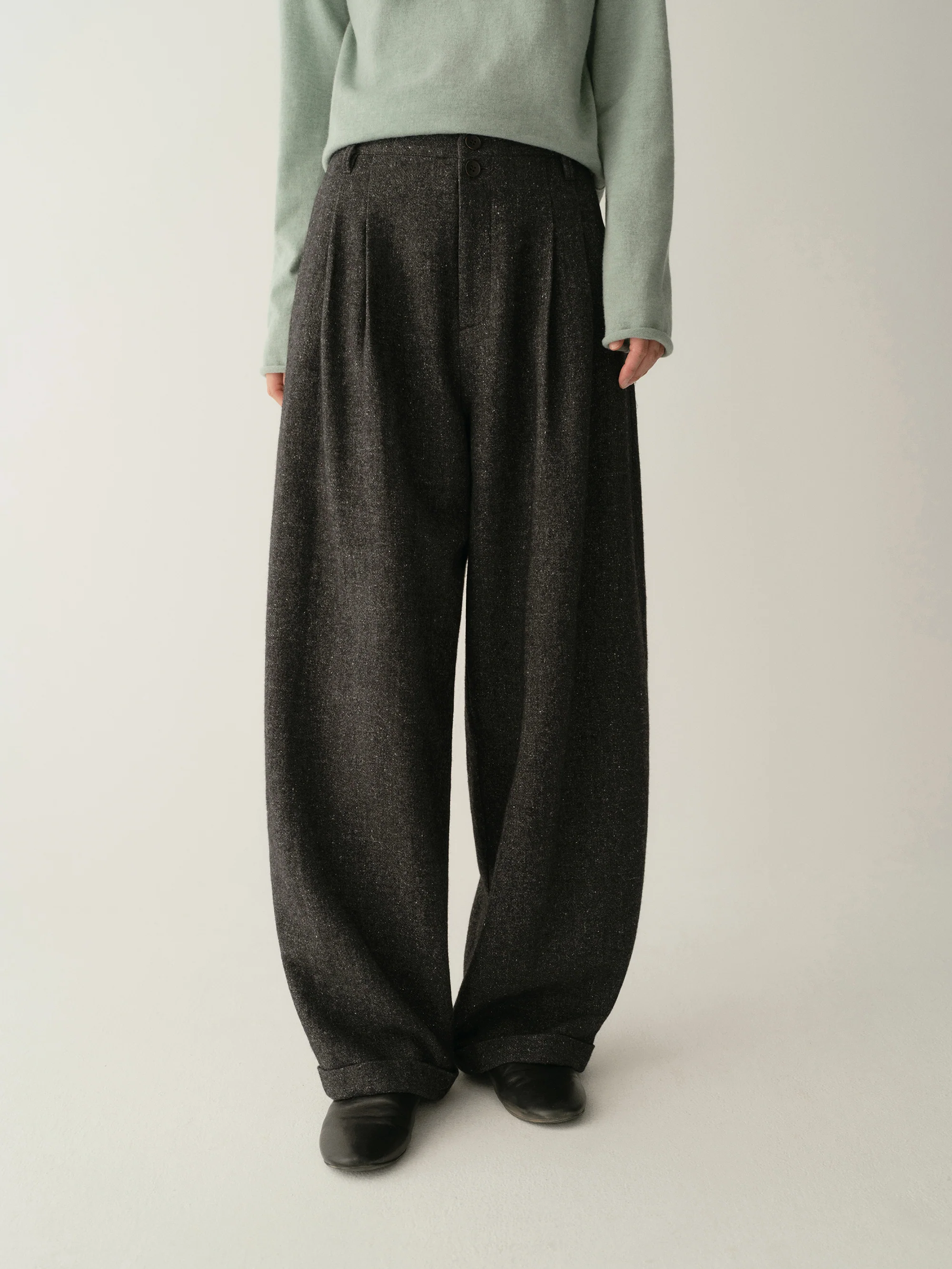Pleated Wool Pants - Image 15