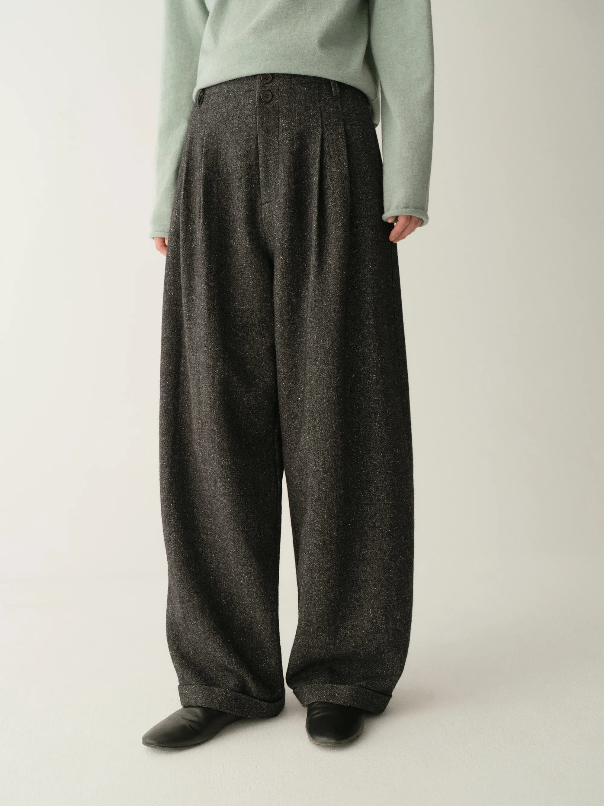 Pleated Wool Pants - Image 16
