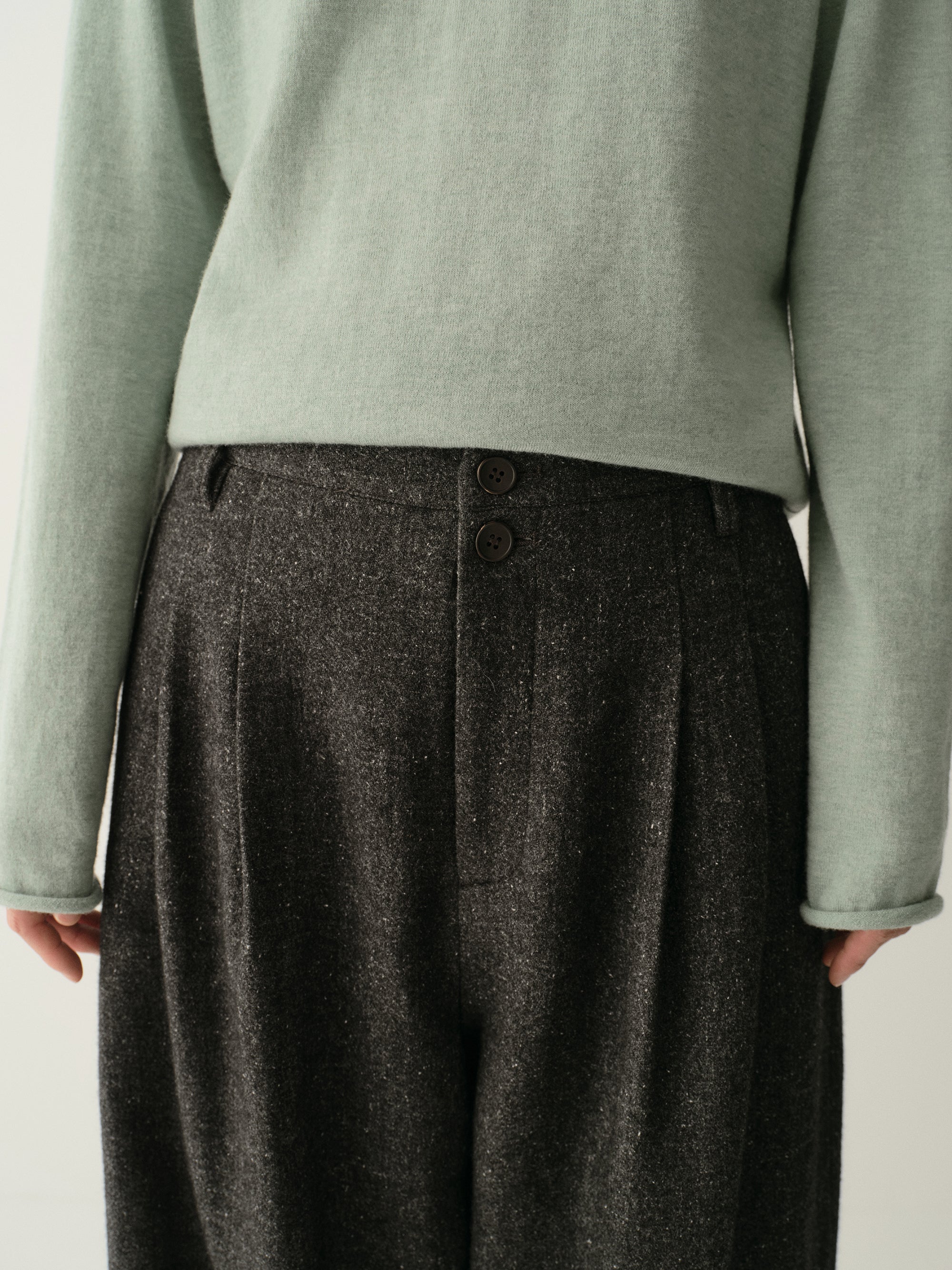 Pleated Wool Pants - Image 17