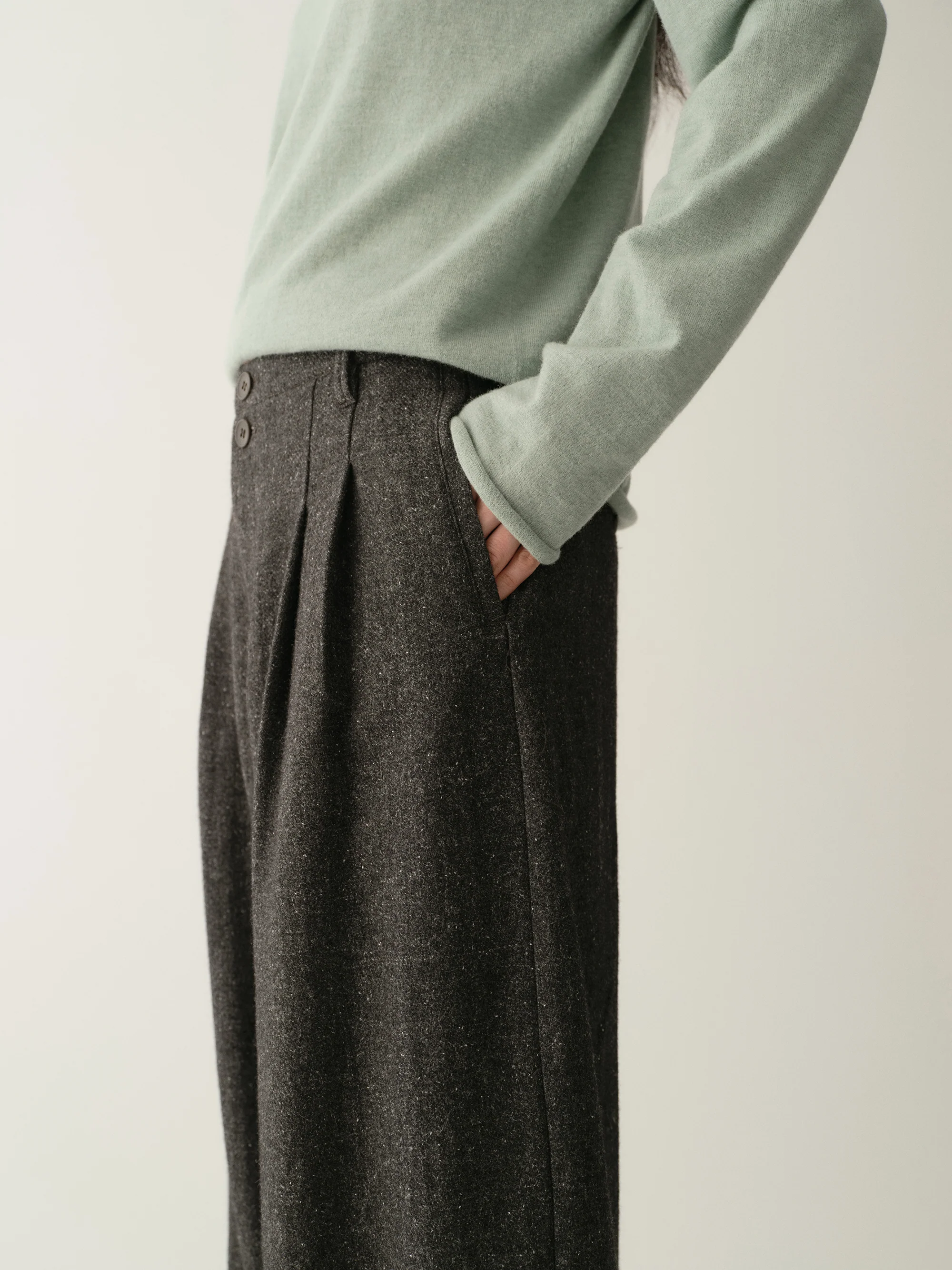 Pleated Wool Pants - Image 18