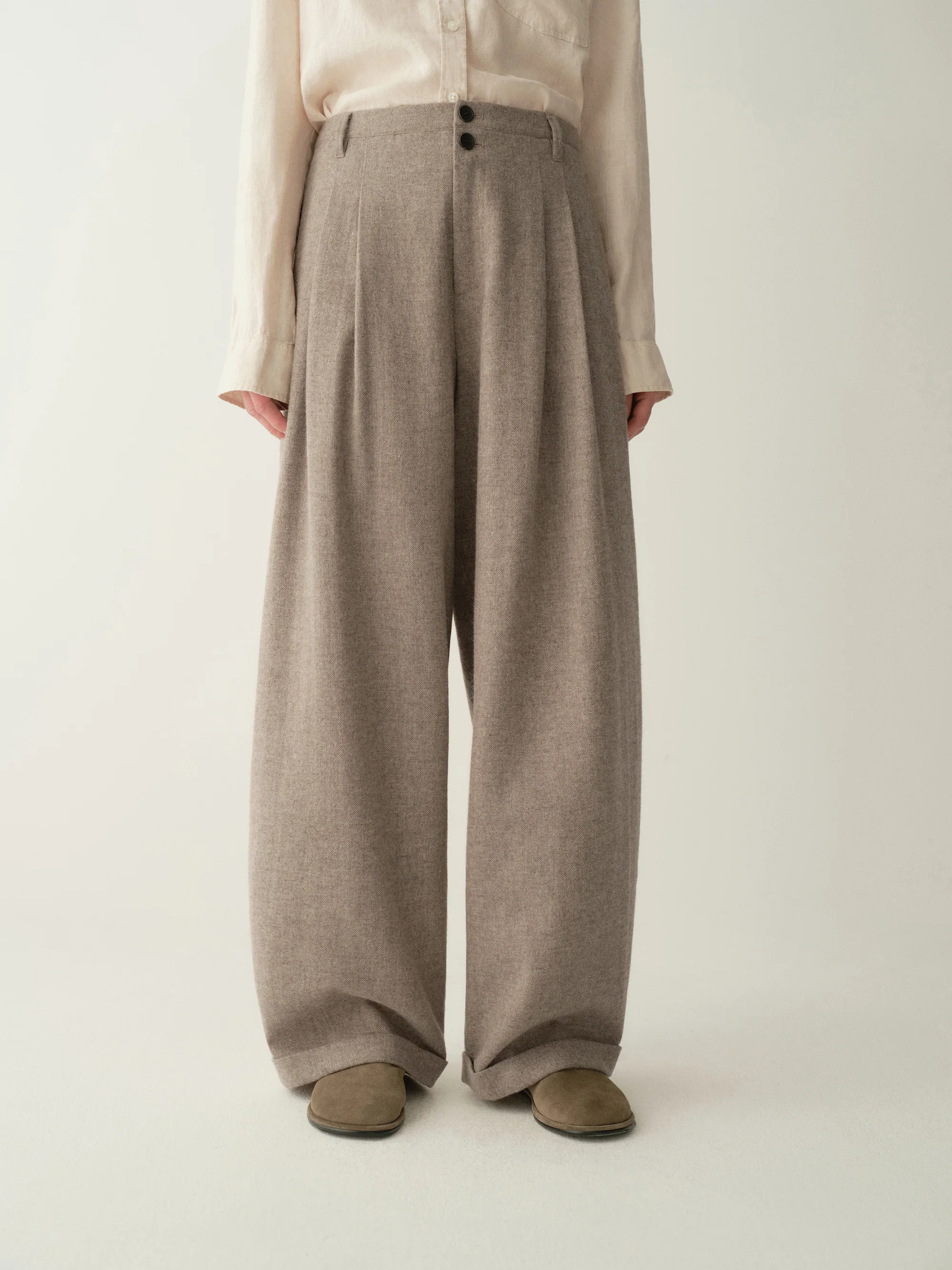 Pleated Wool Pants - Image 5