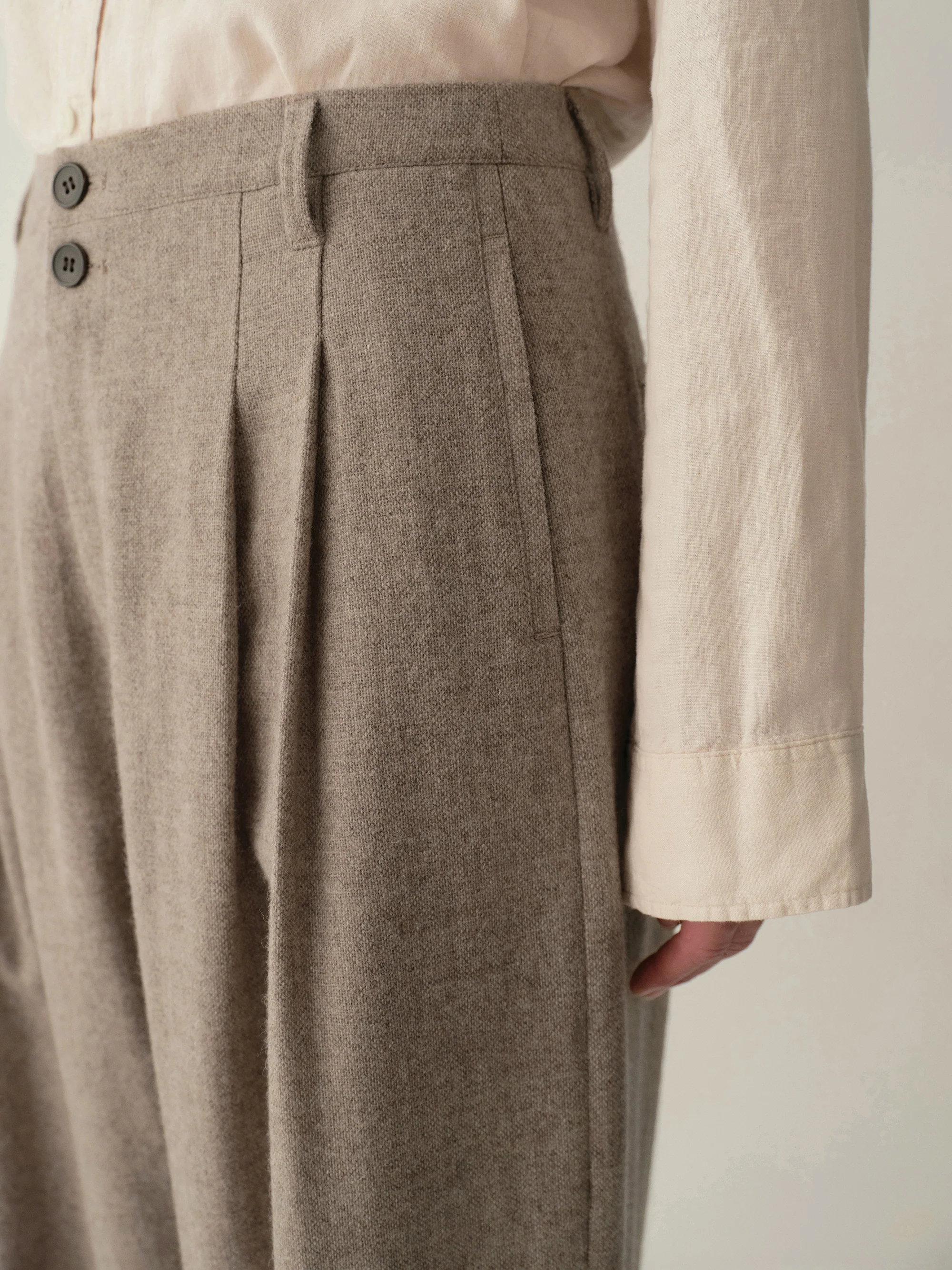 Pleated Wool Pants - Image 8
