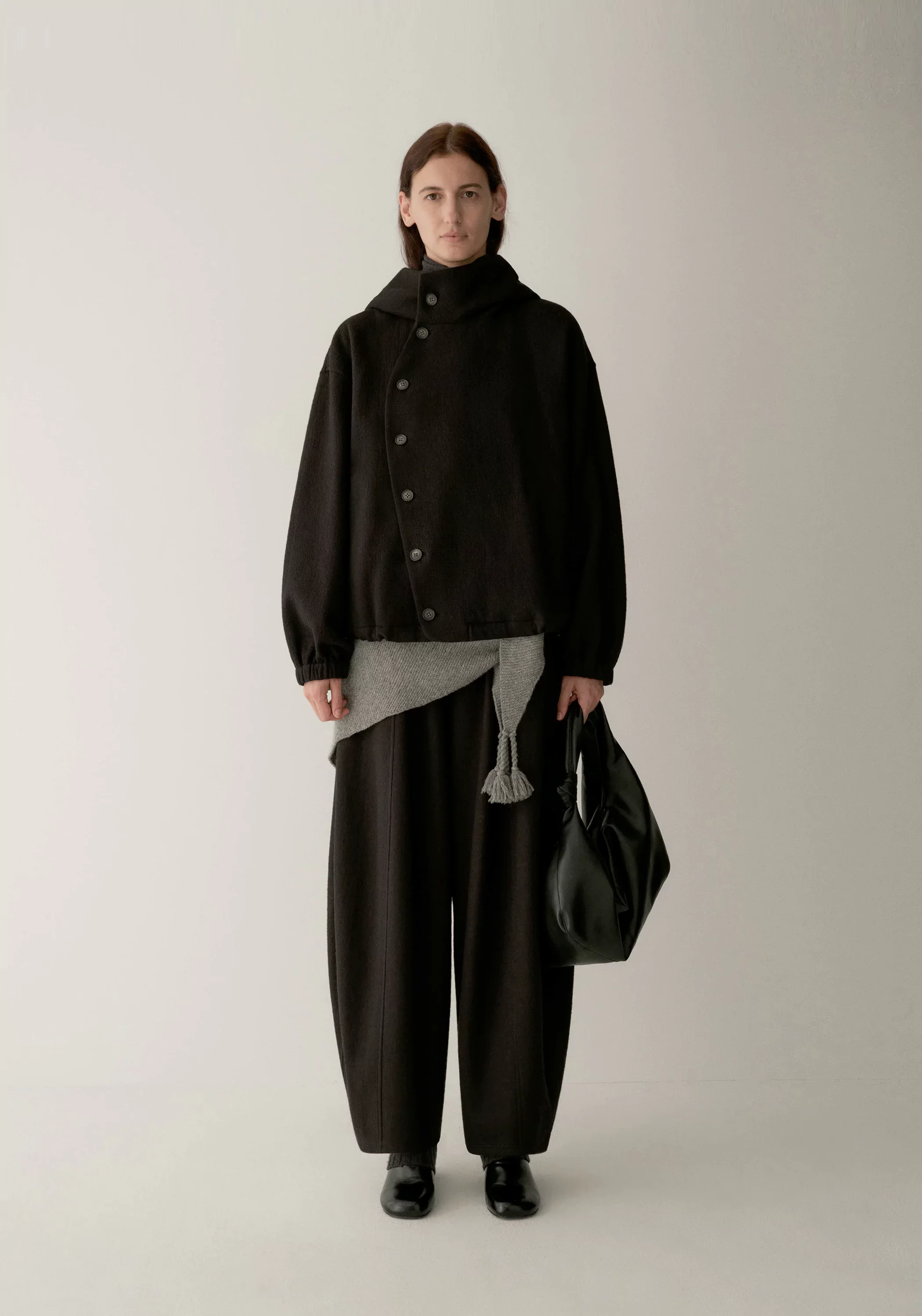 Elasticated Curved-leg Knit Pants