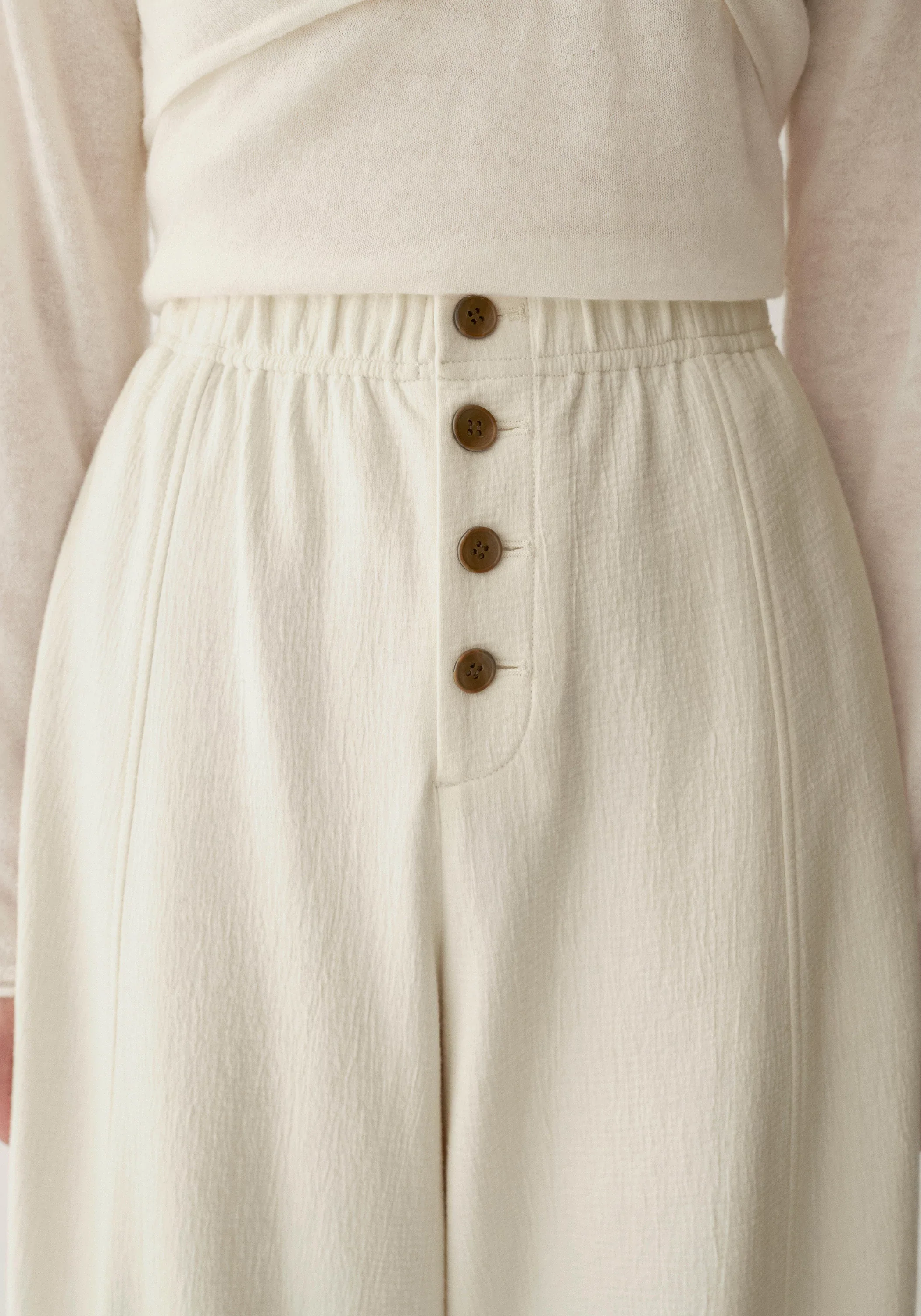 Elasticated Curved-leg Knit Pants - Image 14