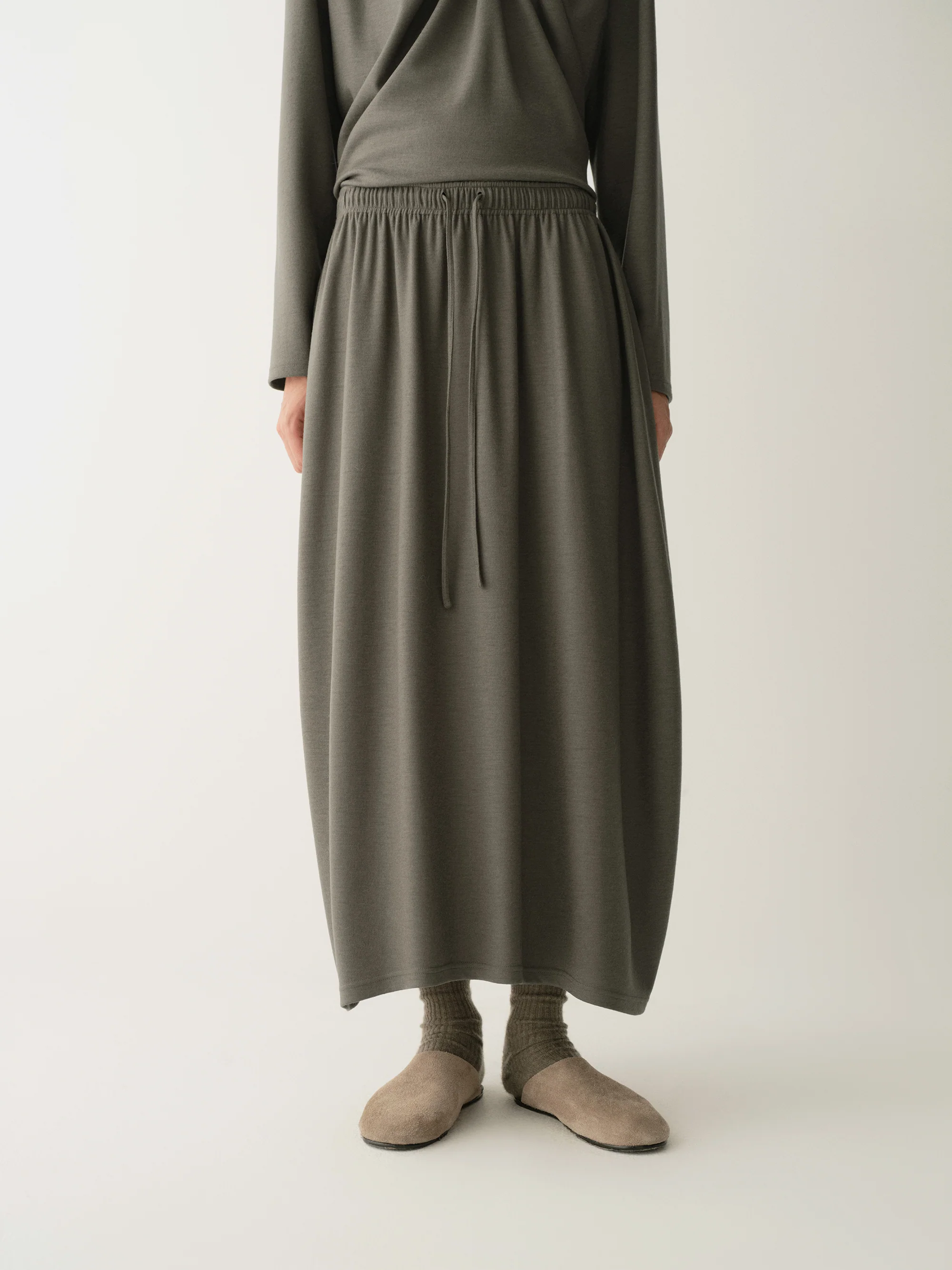 Asymmetric Wool Skirt - Image 14