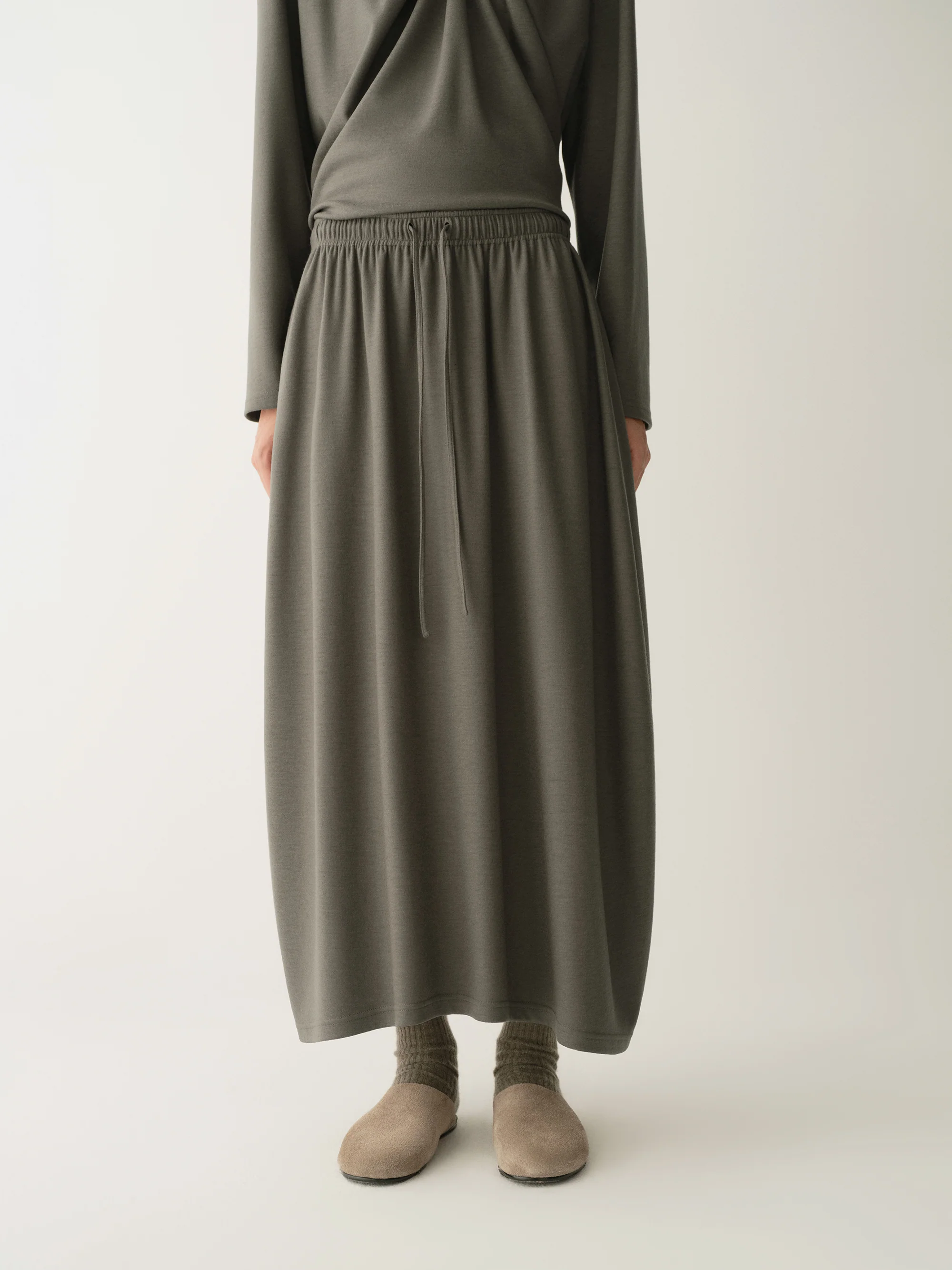 Asymmetric Wool Skirt - Image 15