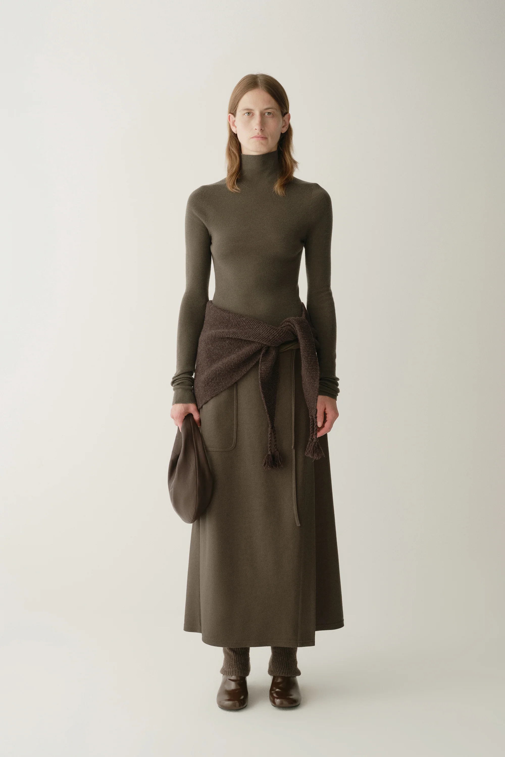 Wrap Straight Skirt with Tie