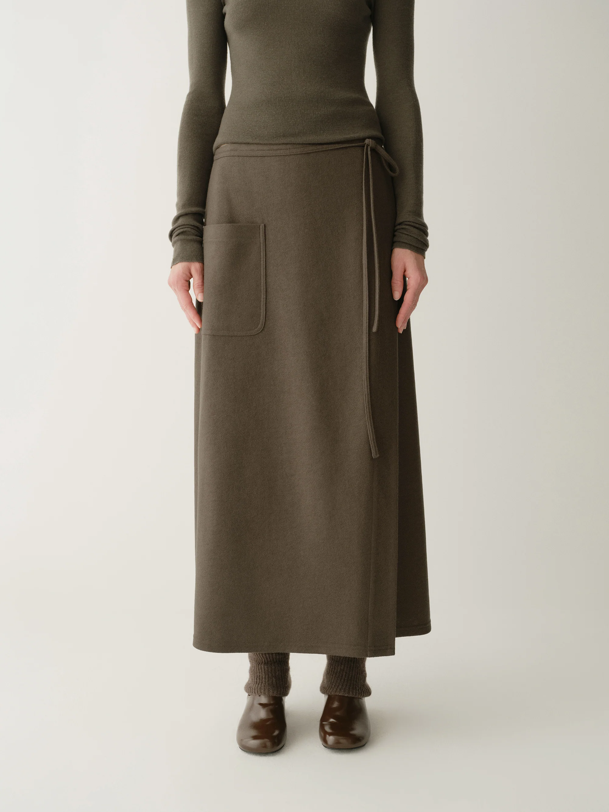 Wrap Straight Skirt with Tie - Image 10
