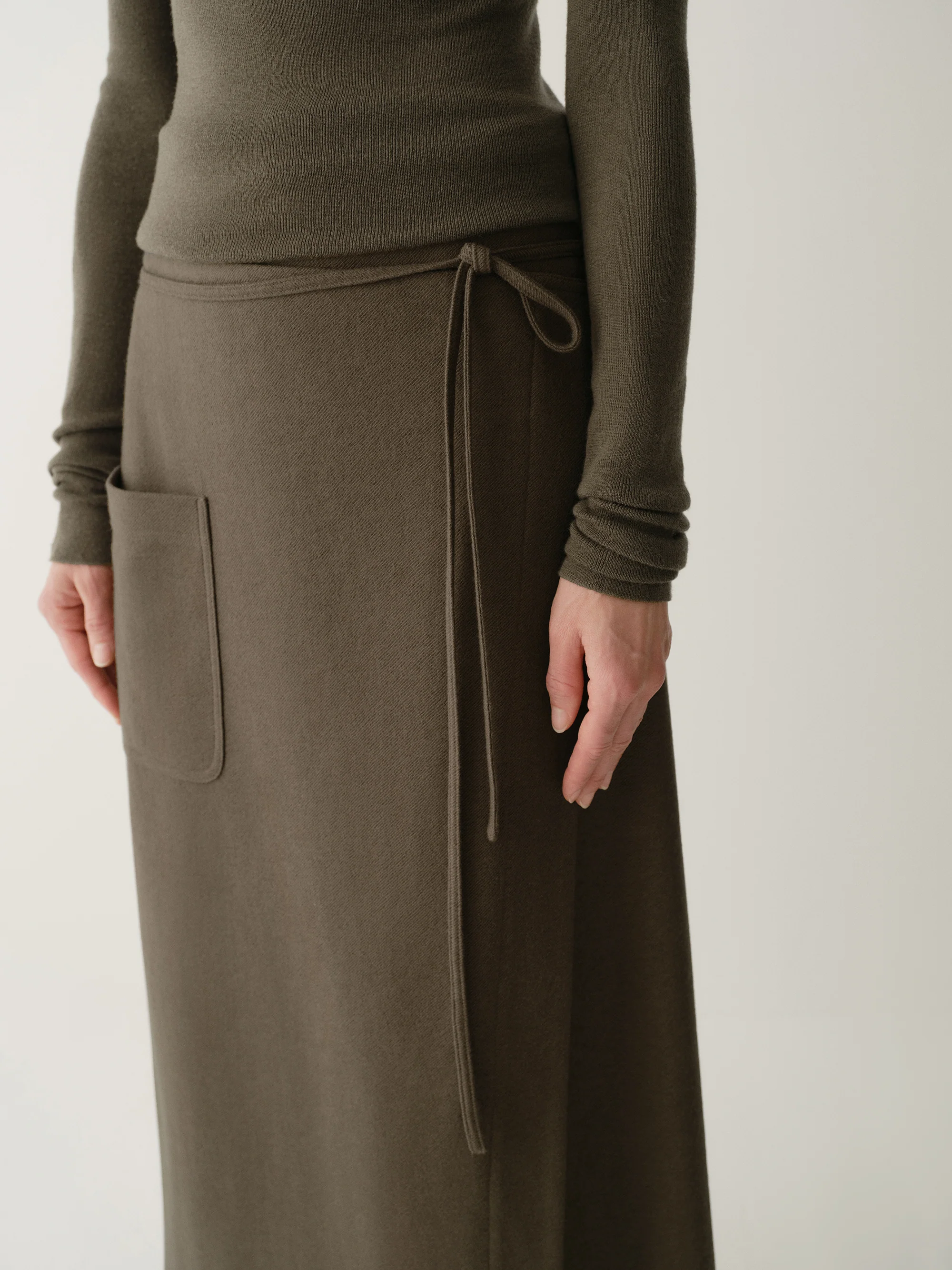 Wrap Straight Skirt with Tie - Image 13