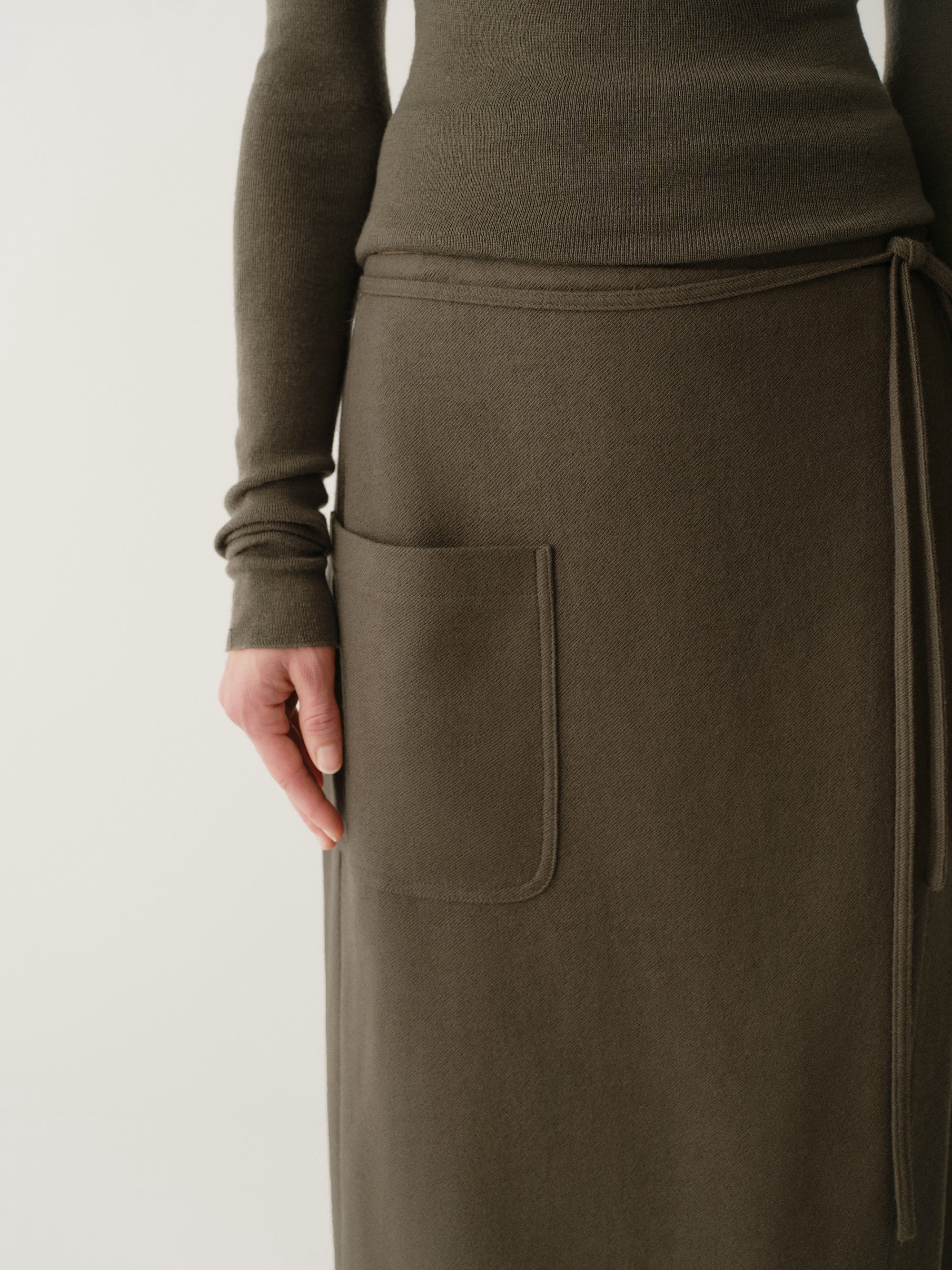 Wrap Straight Skirt with Tie - Image 15