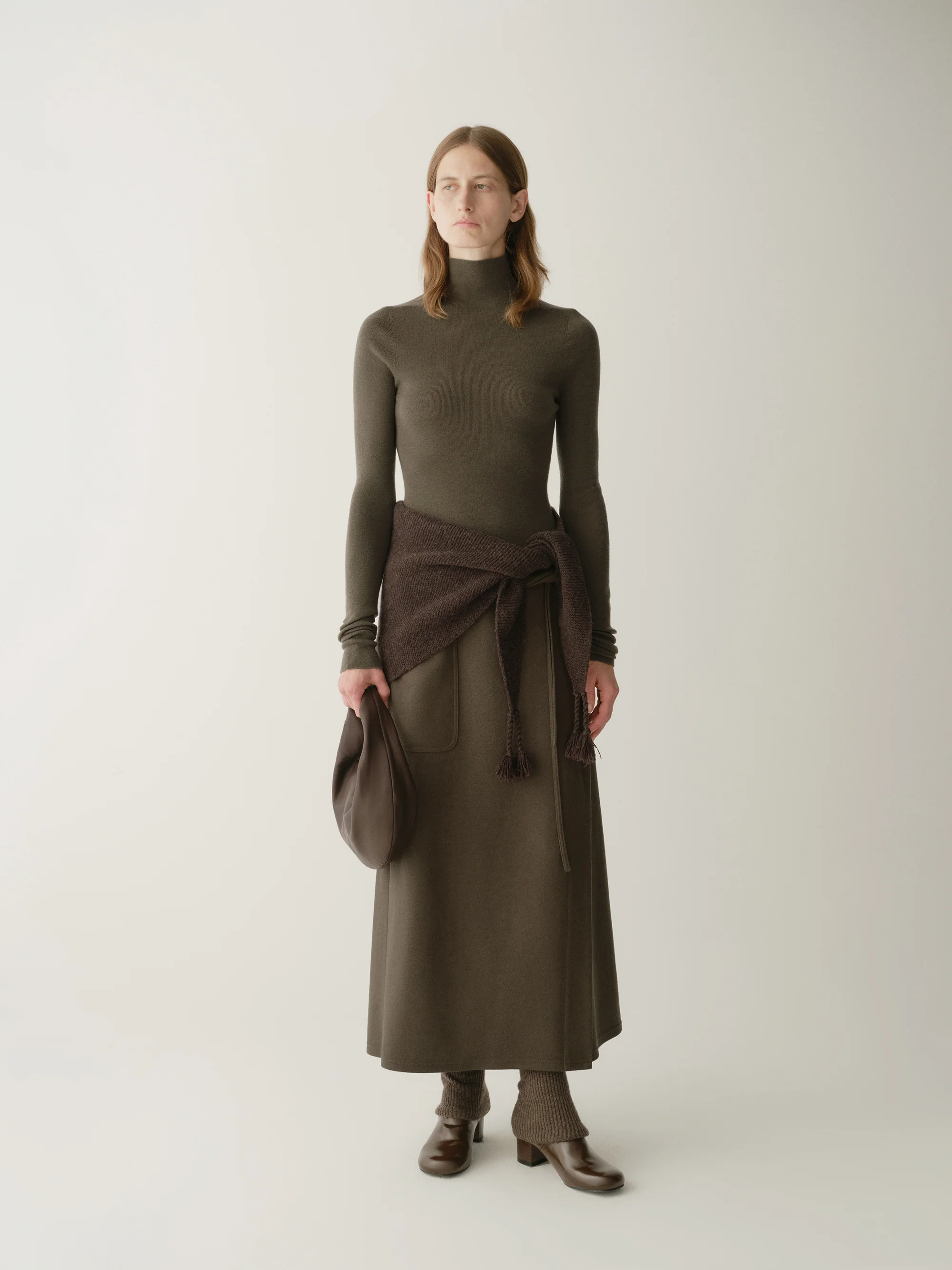 Wrap Straight Skirt with Tie - Image 2