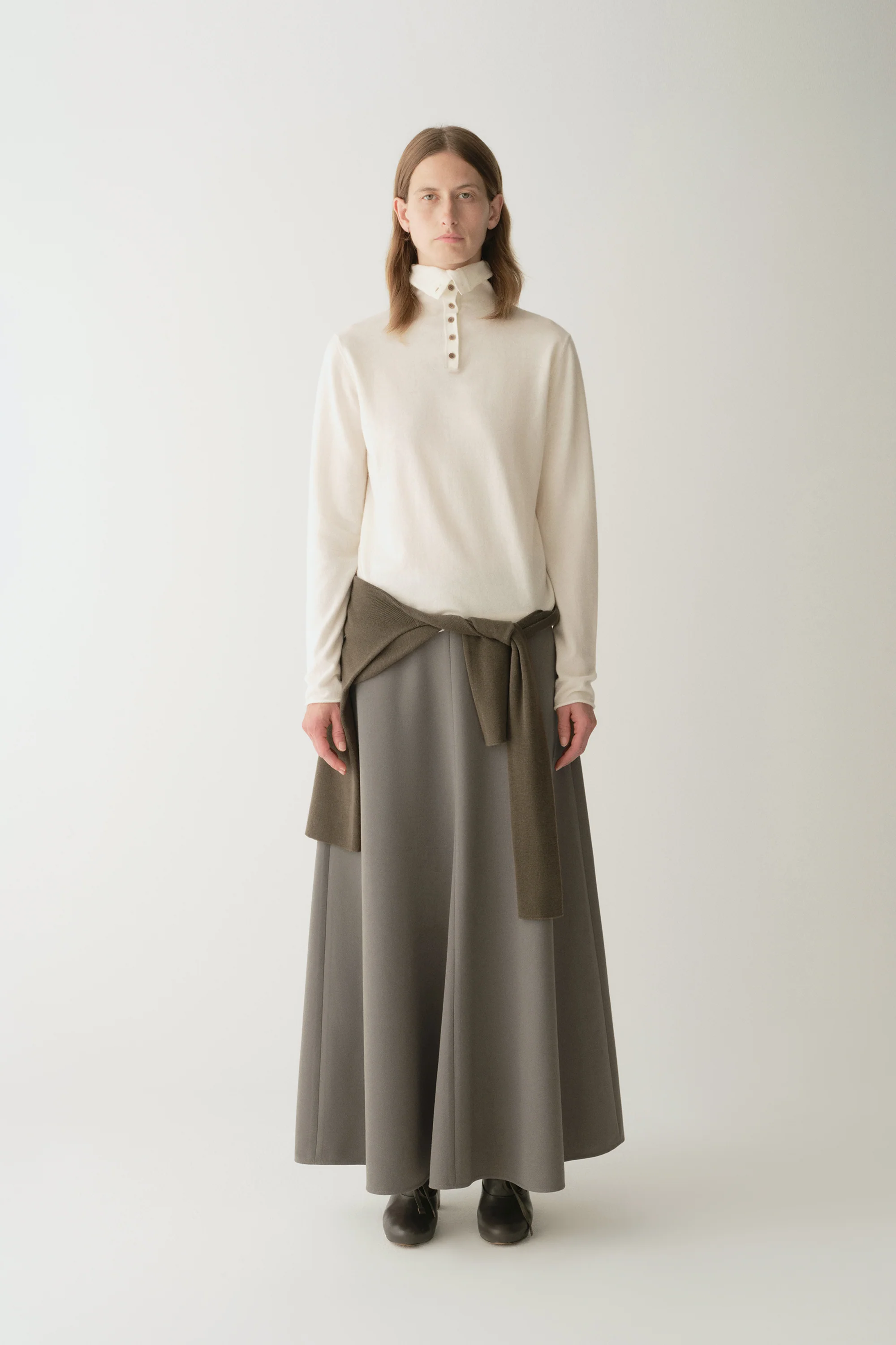 Draped Waistband-Free Skirt