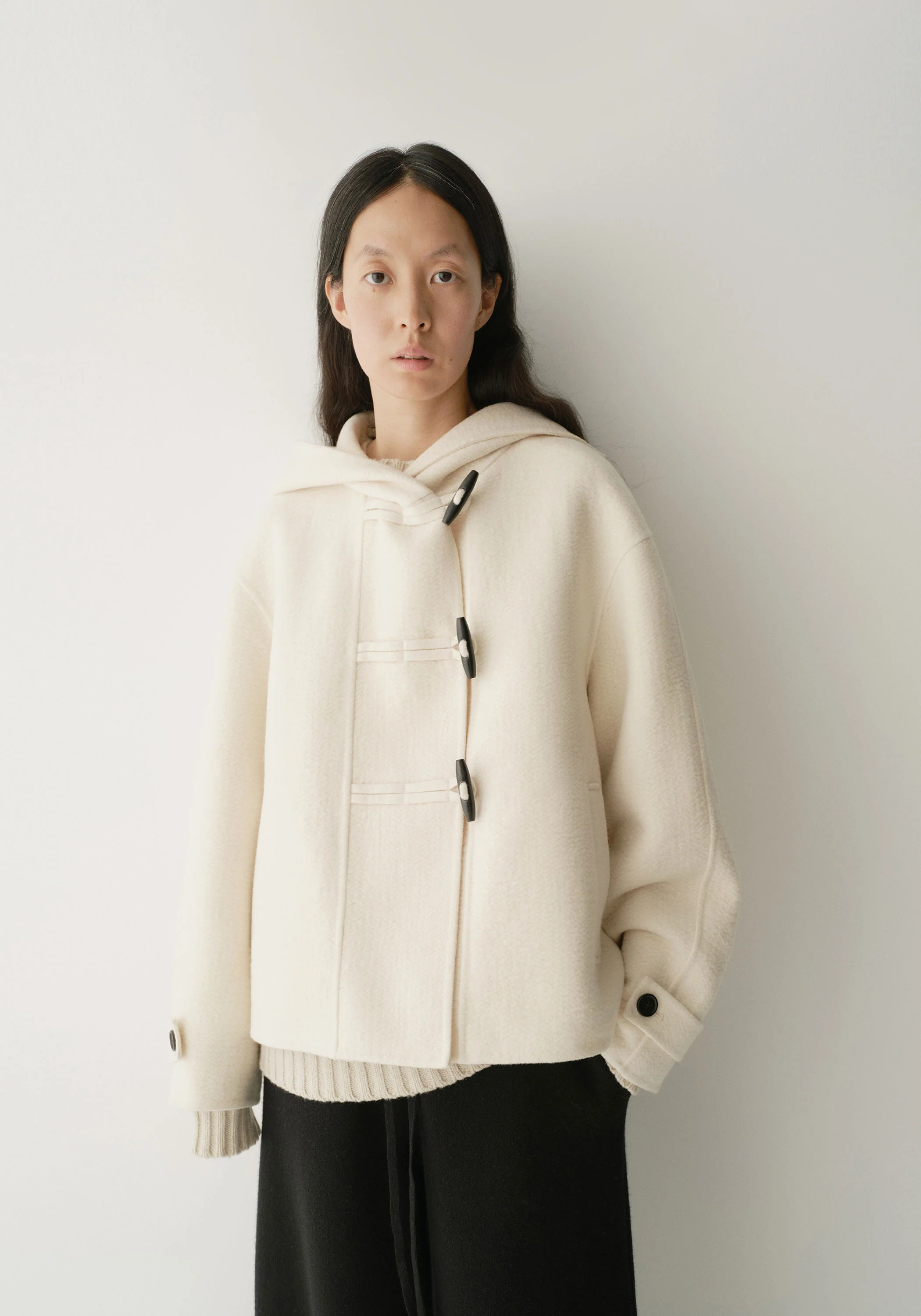 Asymmetric Hooded Short Coat